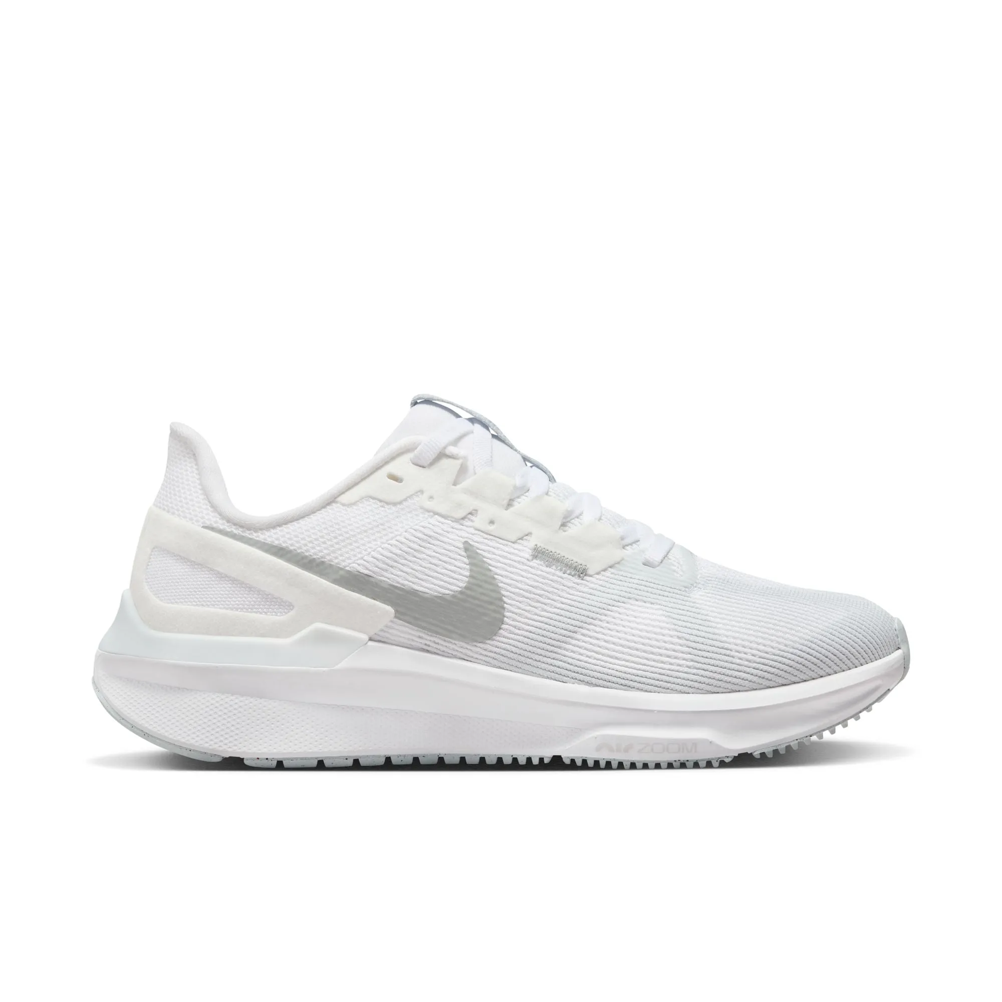 geometric - pattern shoes rubber running option WOMEN'S STRUCTURE 25 - B - 101 WHITE/METALLIC SILVER