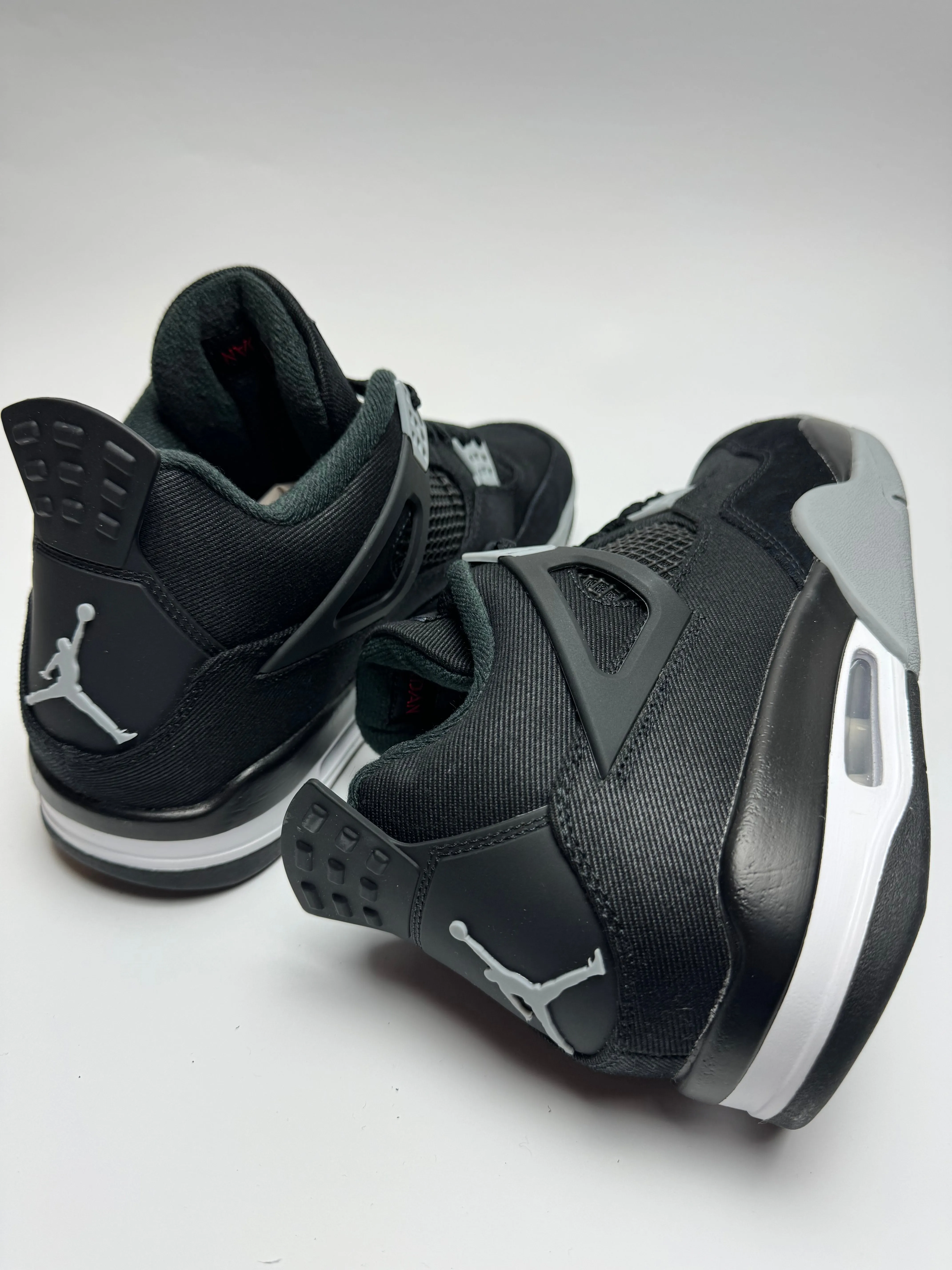 Leather Upper Air Jordan 4 Retro SE "Black Canvas"