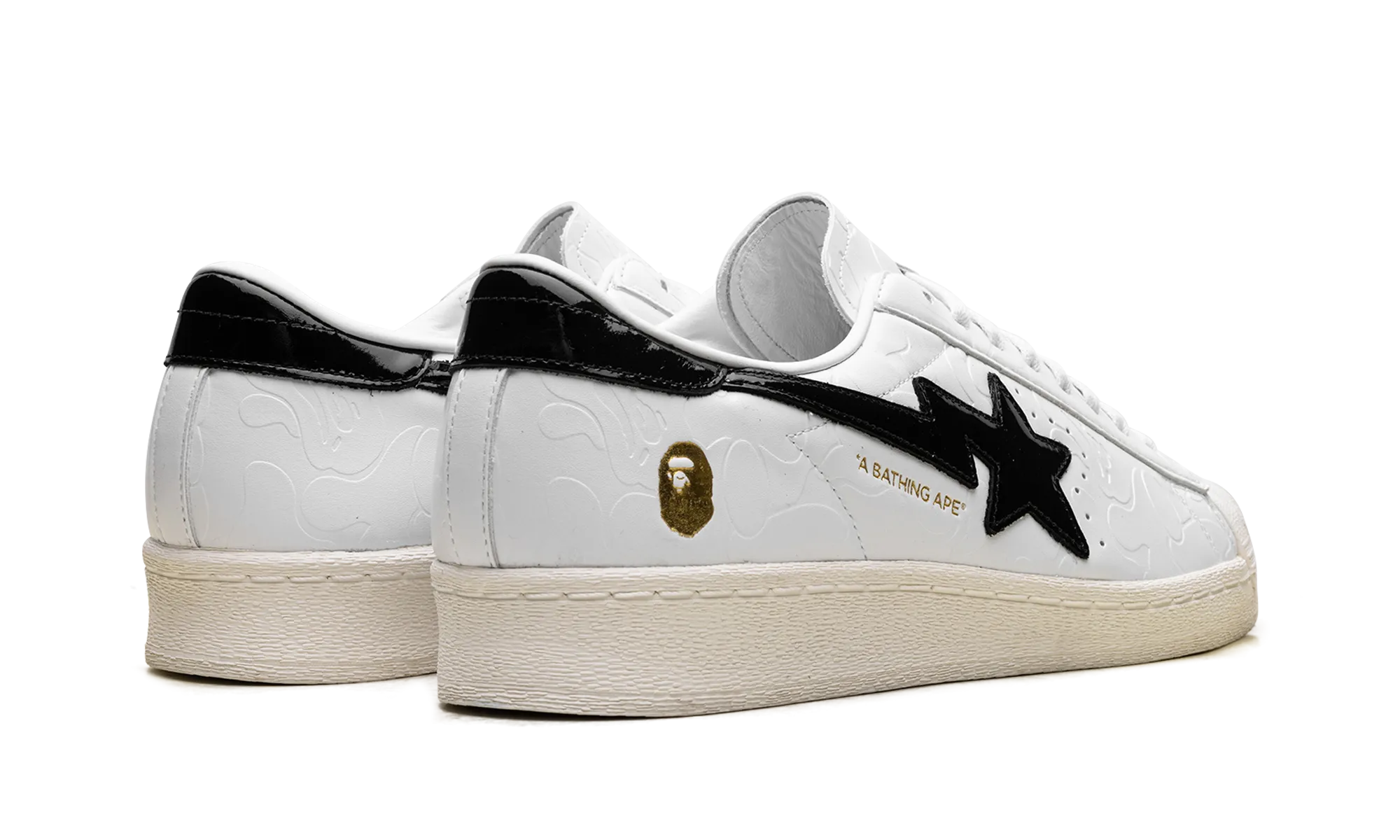 Stretchable Upper Superstar Vintage "A Bathing Ape - White Black"
