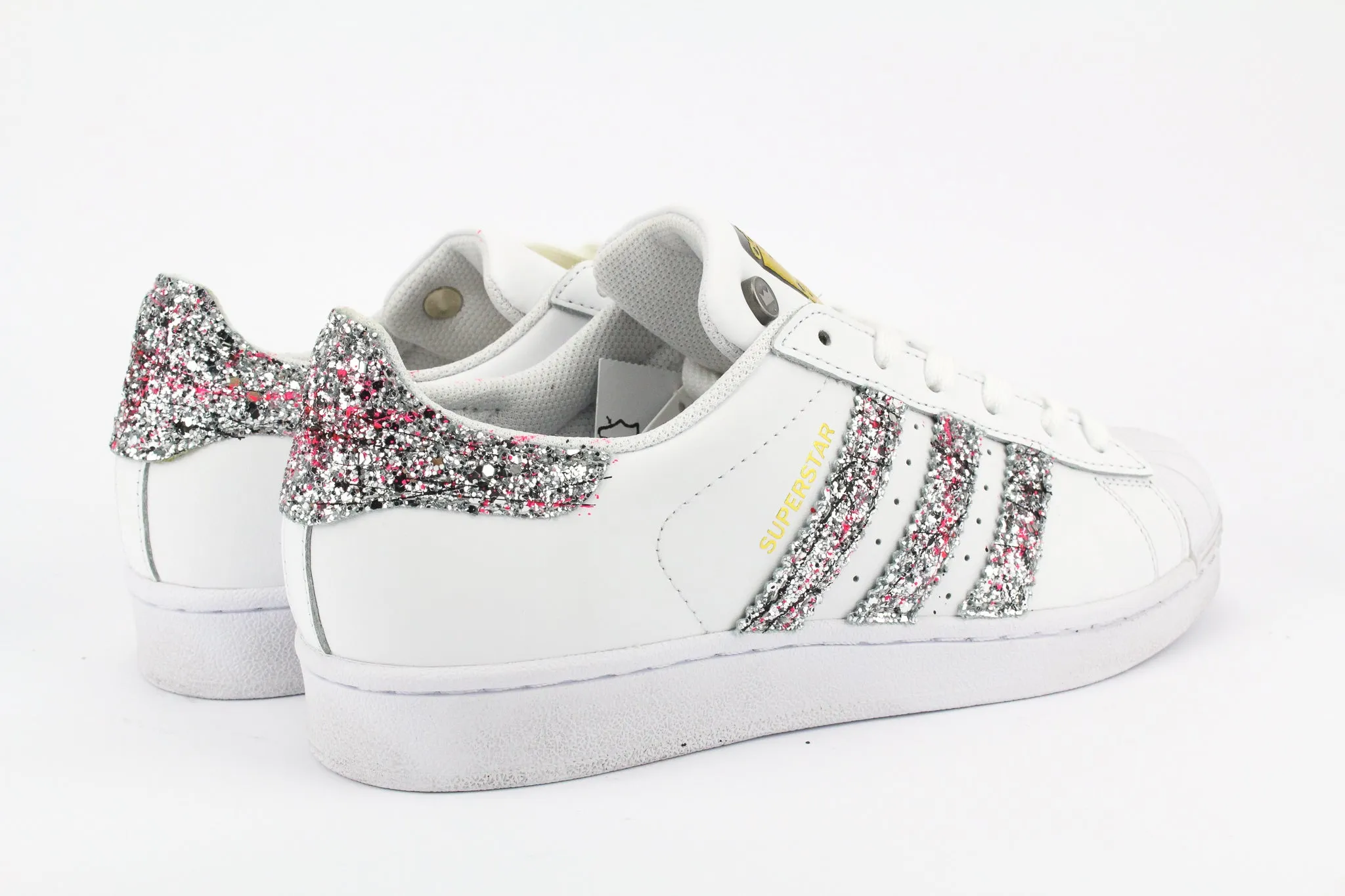 Walk Day Fresh Vibes Adidas Superstar Silver Glitter Vernice