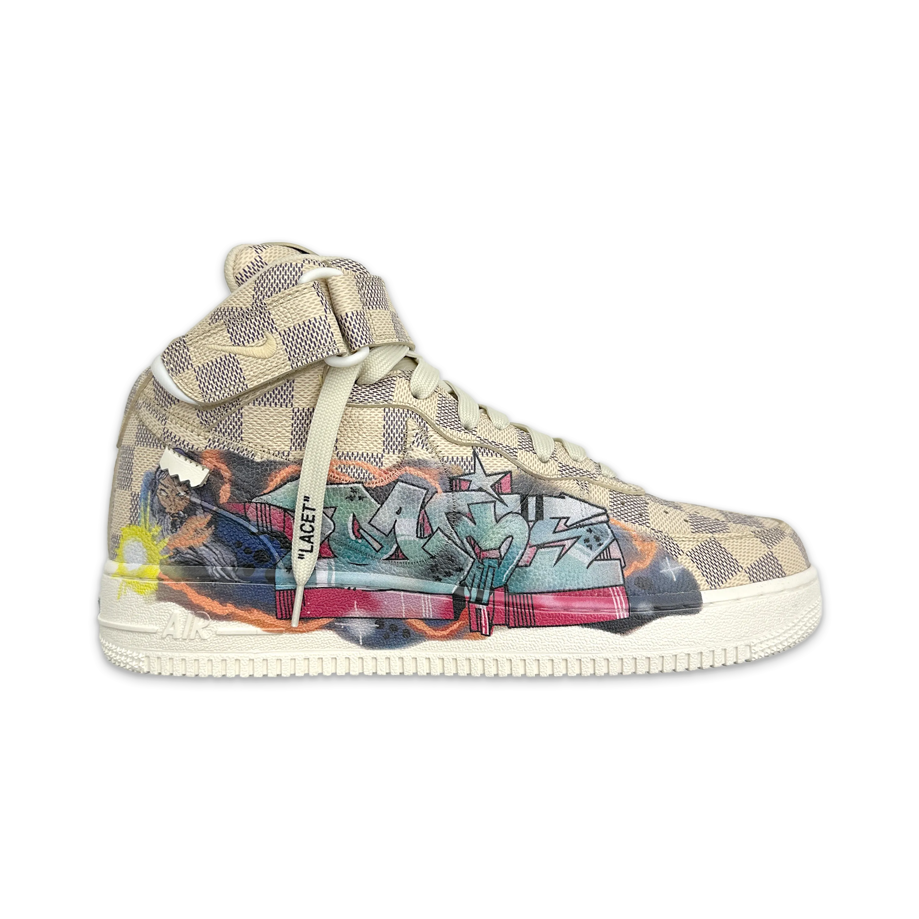 Slow Hike Peach Soft Air Force 1 Mid "Graffiti"