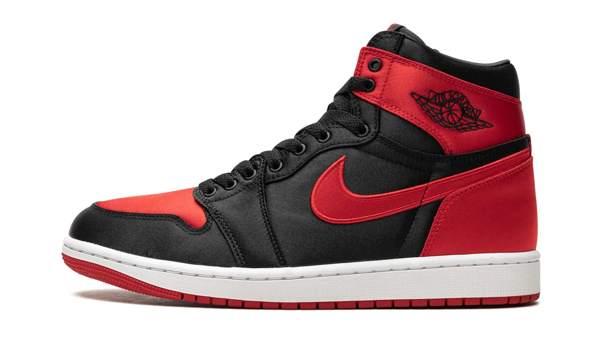 Air Jordan 1 Retro High OG Satin Bred Womens Sleek Aesthetic Cushion Ride