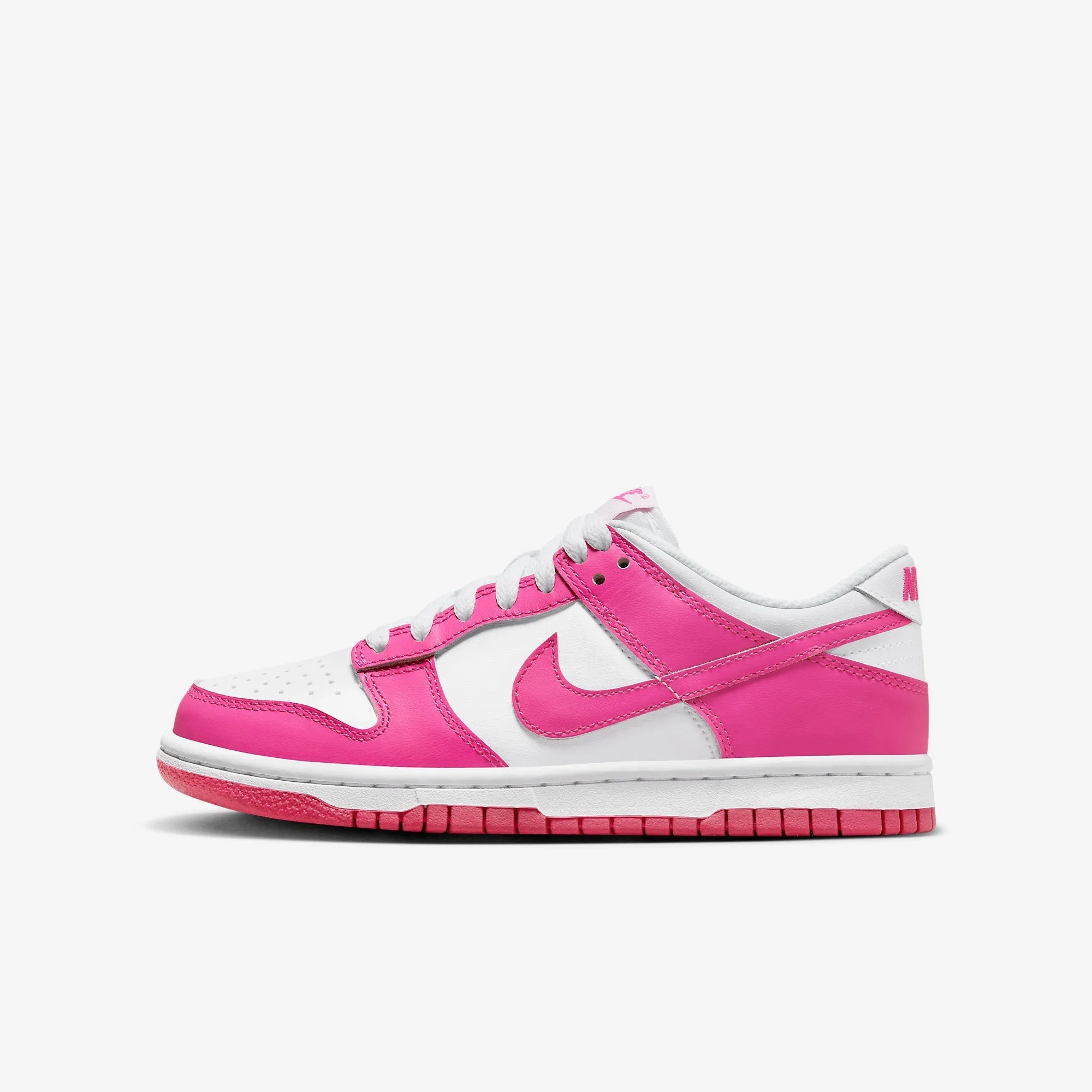 (GS) Nike Dunk Low 'White / Laser Fuchsia' (2022) FB9109-102 Cozy Lining Mule Style