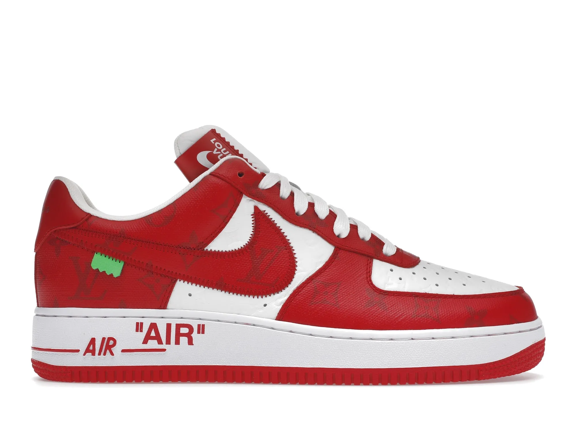 Louis Vuitton Nike Air Force 1 Low By Virgil Abloh White Red Mood Fit Cushioned Support
