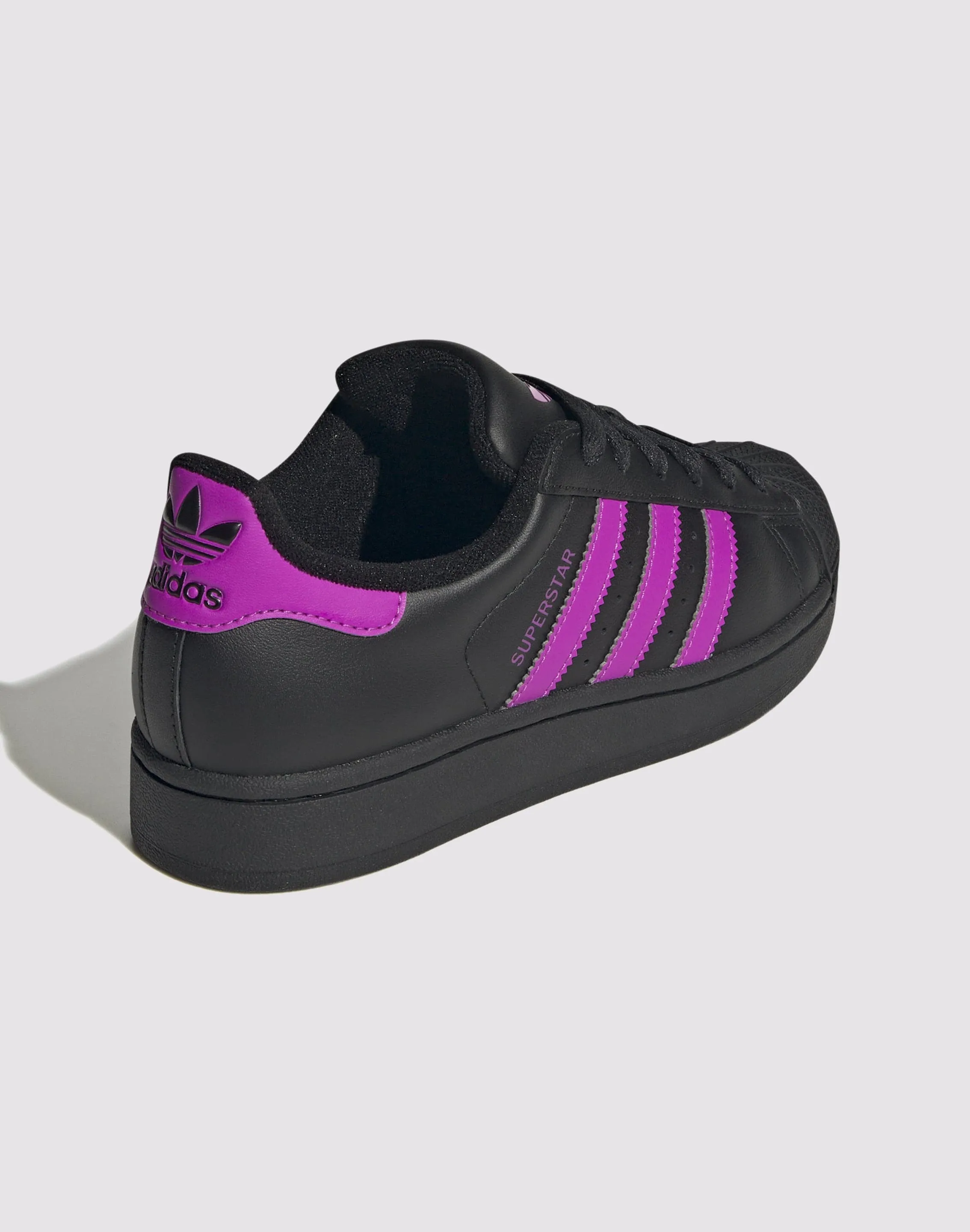 Street Edge Spring Jump Adidas Originals Superstar II "Black/Flash Pink" Grade School Girls'