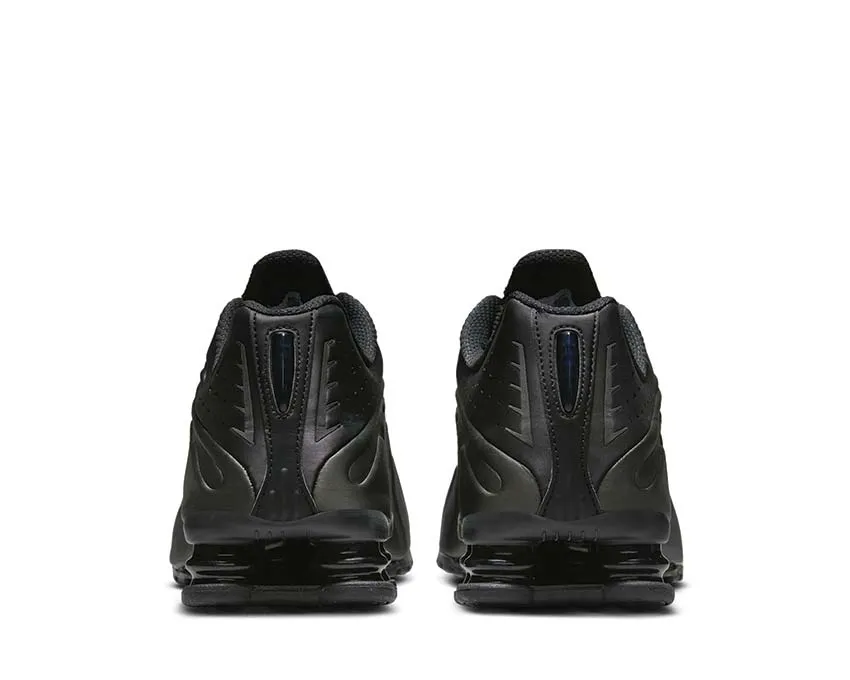 running in a forest shoes Nike Shox R4 "Black Crimson"