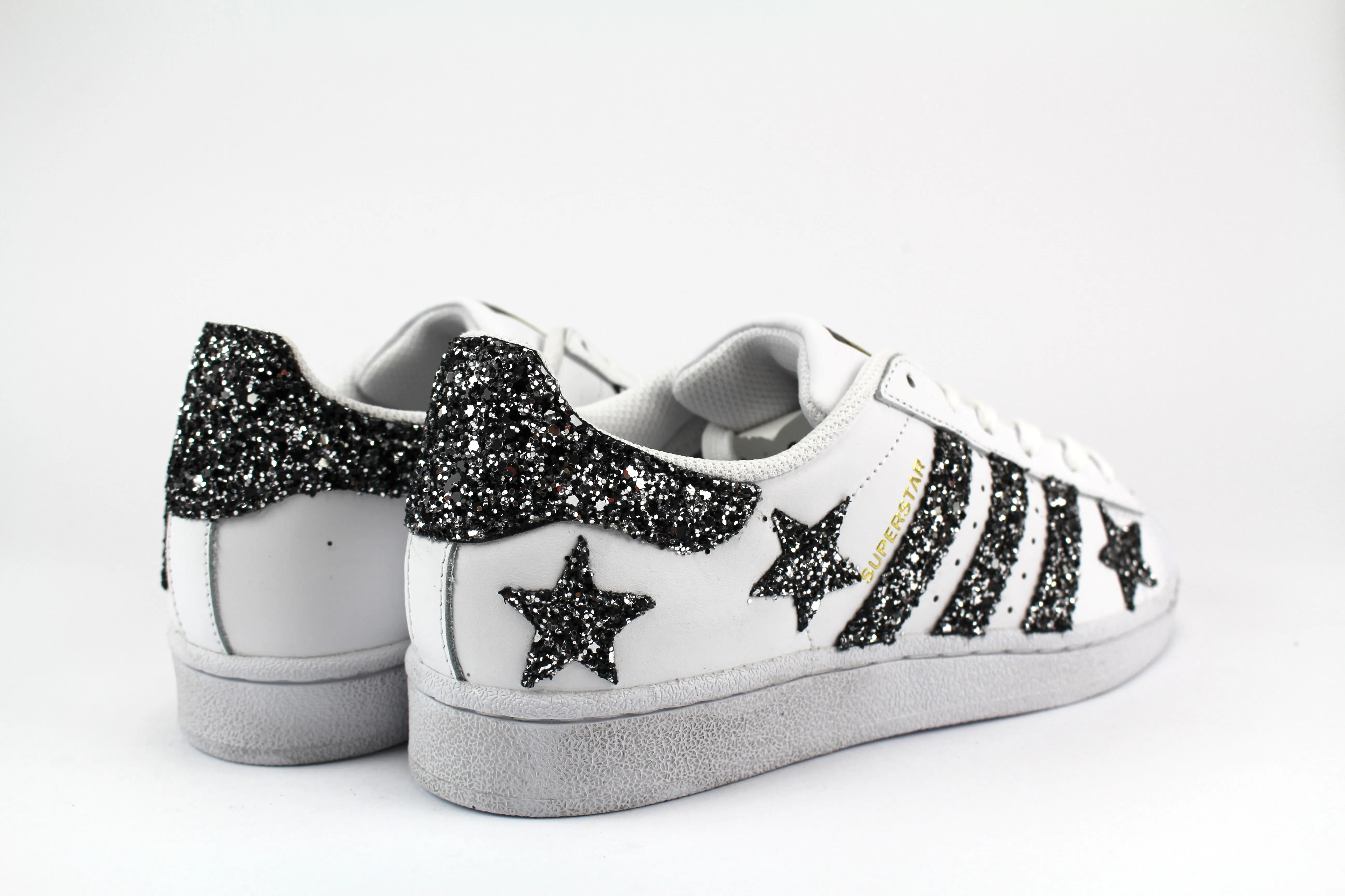Adidas Superstar Stelle Glitter Black Silver Sweat   wicking Fresh Looks