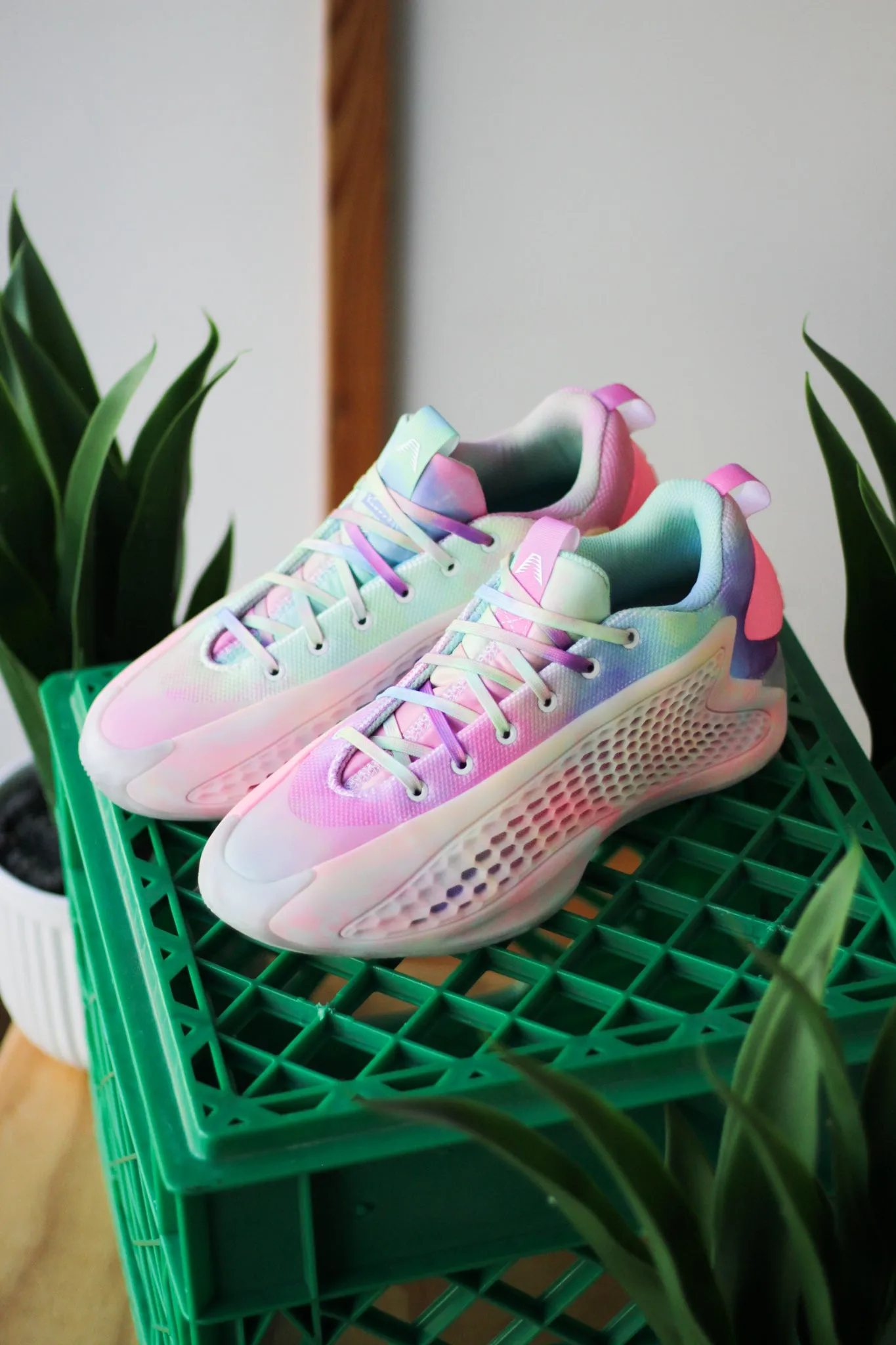 ADIDAS AE 1 LOW "CLOUD WHITE/ARCTIC ORANGE/BLISS PINK" perforated Safe Land Torsion control