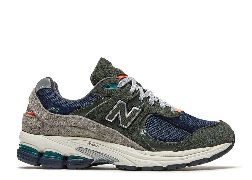 New Balance 2002R Defense Green Natural Indigo Comfort Padding Sunrise Run