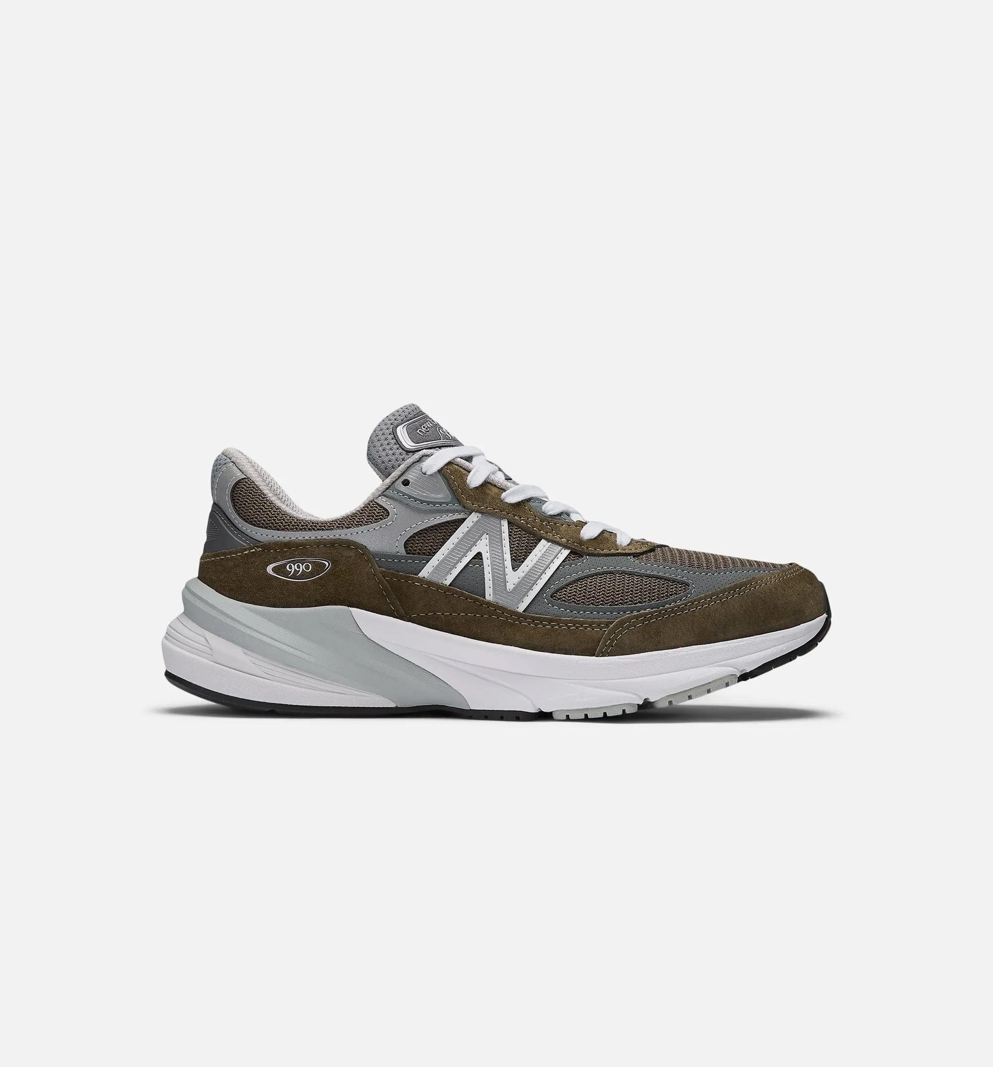 990 V6 Made In Usa Olive Mens Lifestyle Shoe - Olive/Grey Water Safe Slip   On