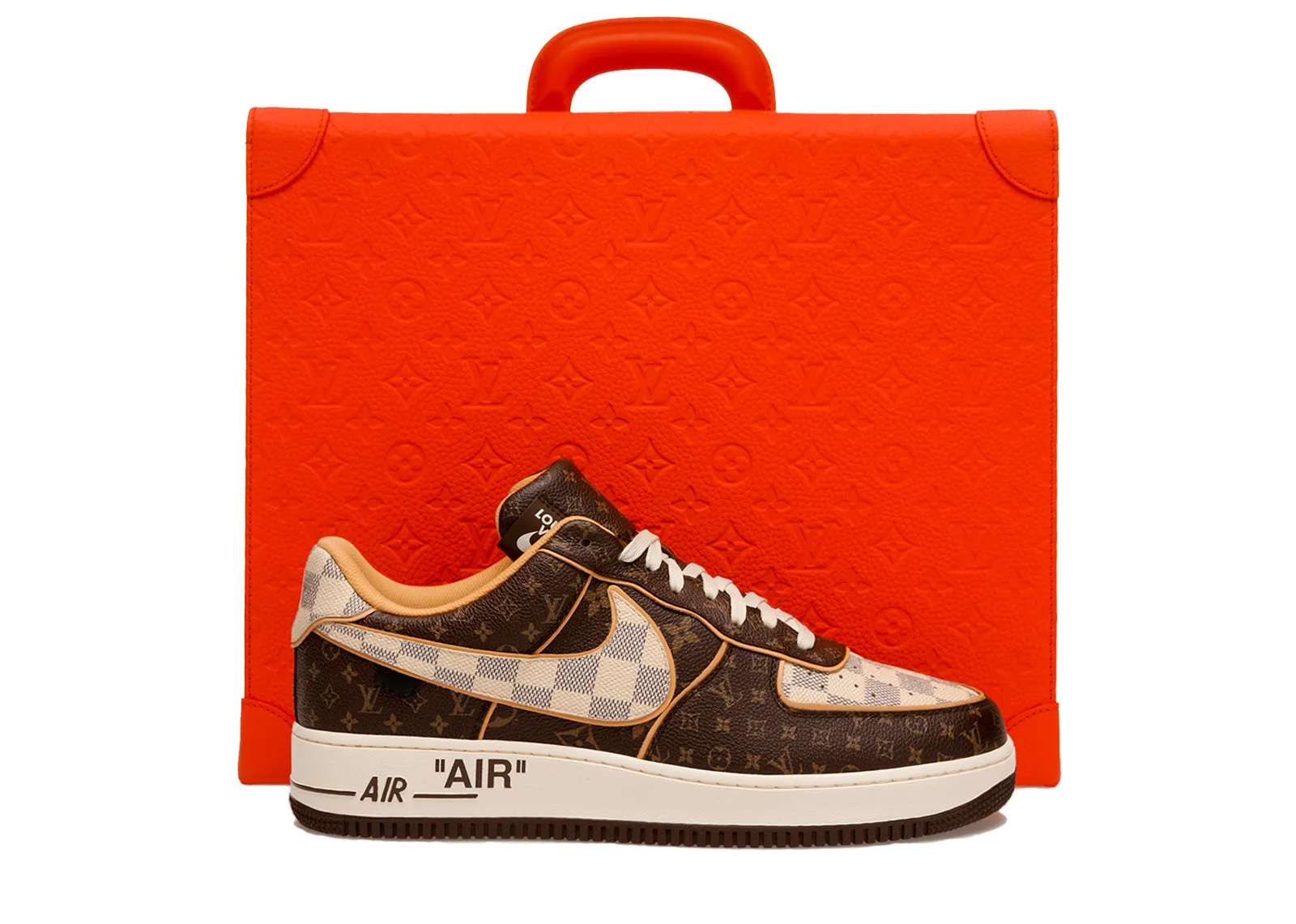 Fashionable Step Monochrome Style Nike Air Force 1 Low Louis Vuitton Monogram Brown Damier Azur