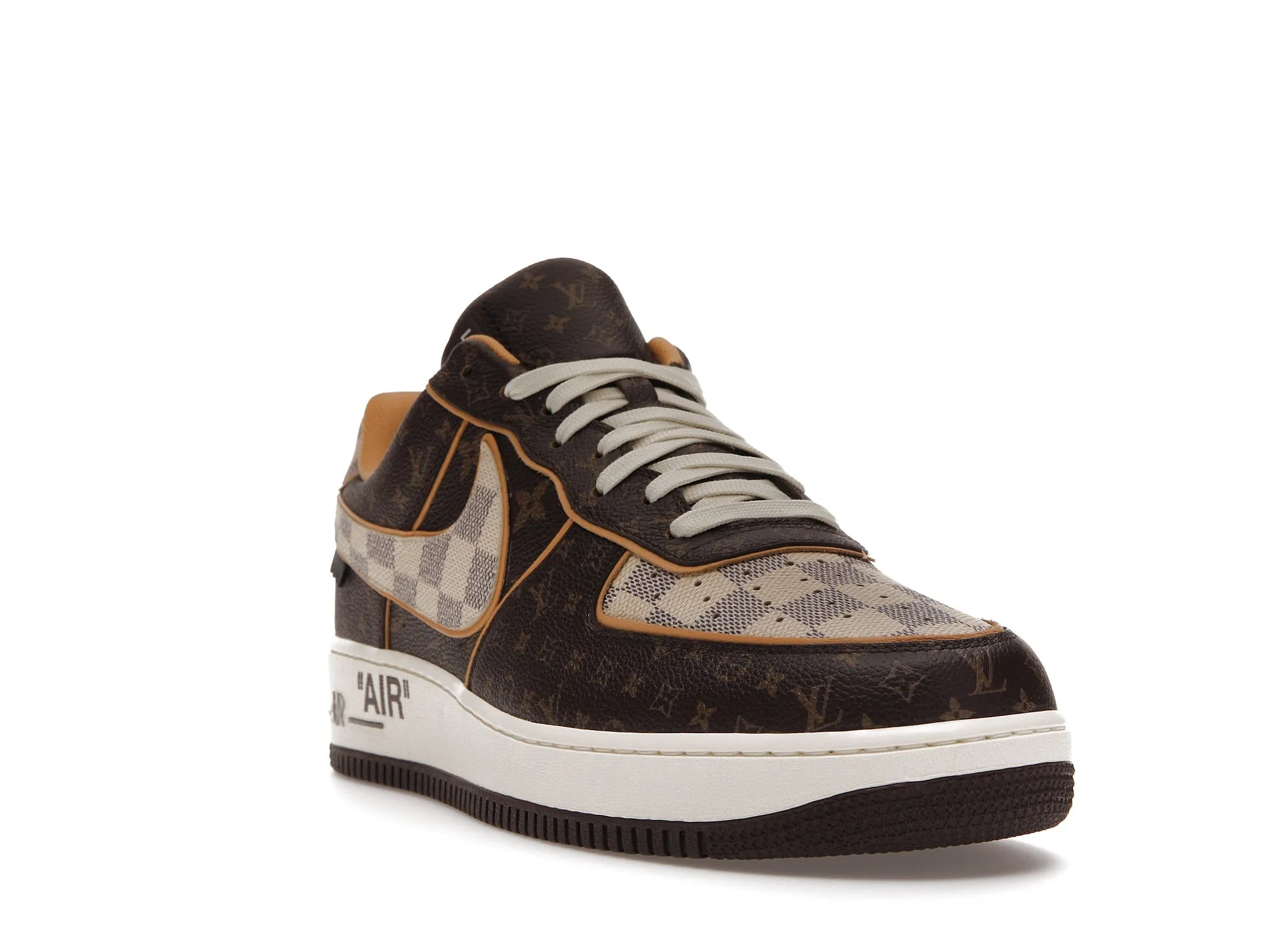 Nike Air Force 1 Low Louis Vuitton Monogram Brown Damier Azur Lightweight Frame Plus Size