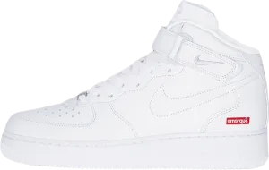 Trail Step Nike X Supreme AF1 Mid "Box Logo" White