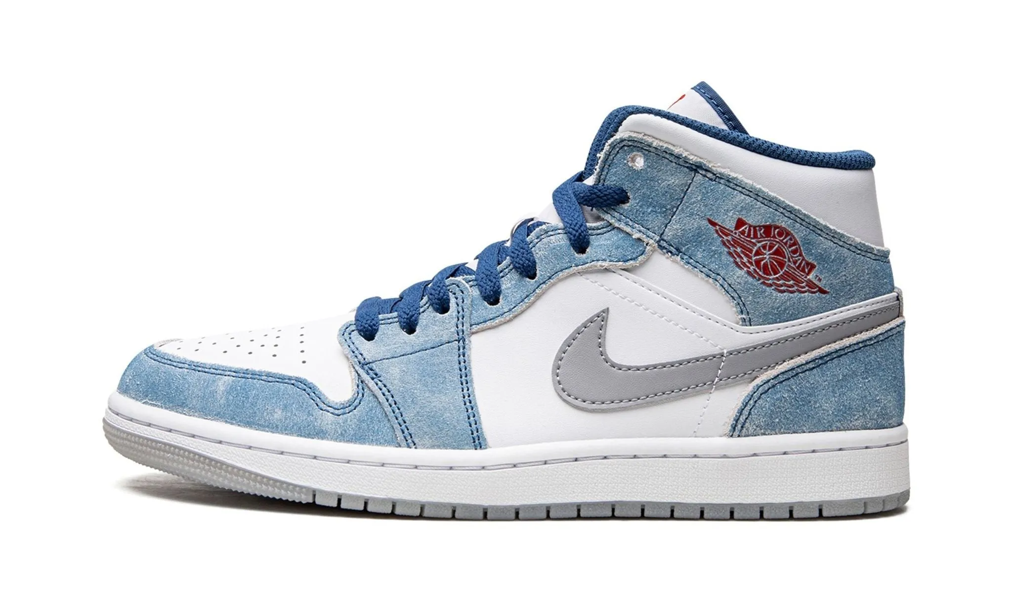 Air Jordan 1 Mid French Blue Grippy Sole Tread Comfort