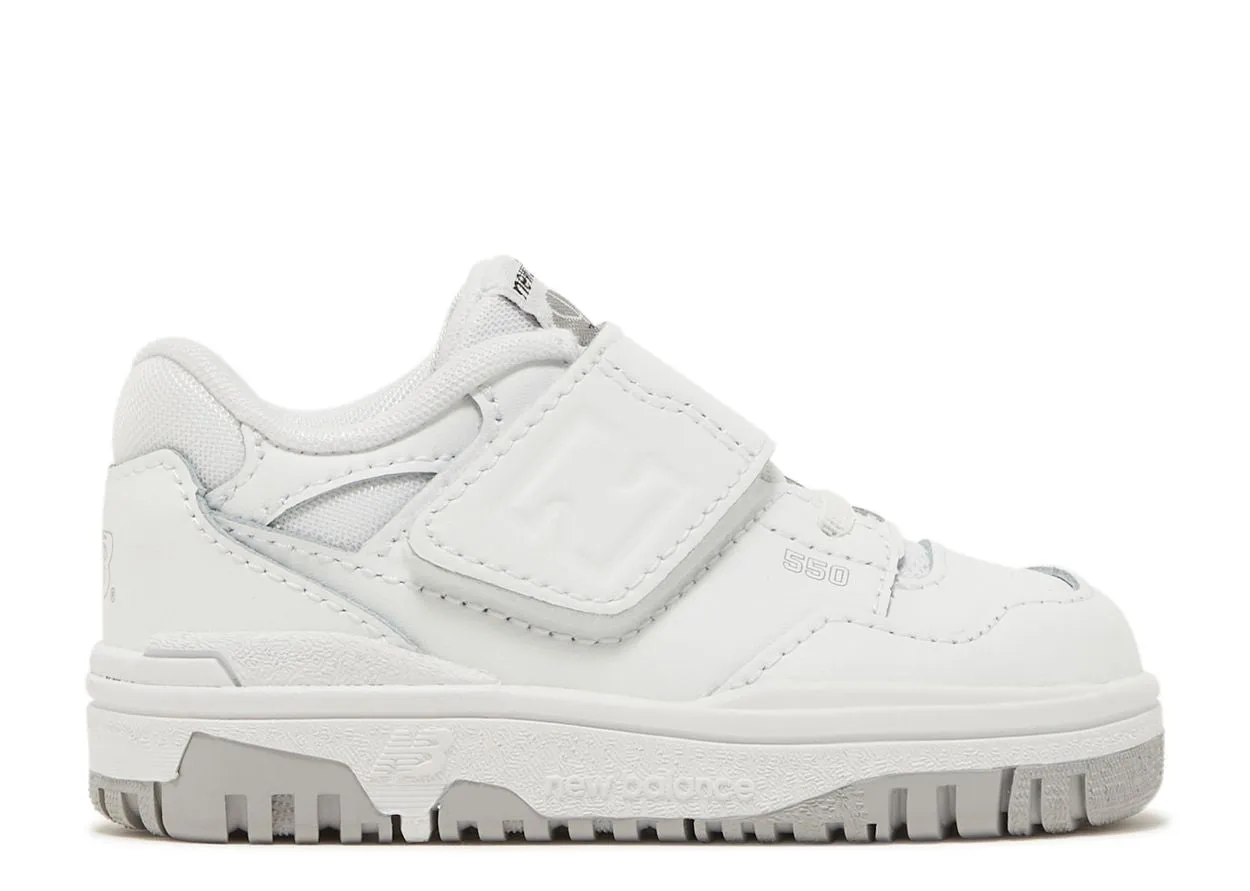 New Balance 550 Bungee Lace Strap White Grey (TD) Comfort Cushioning