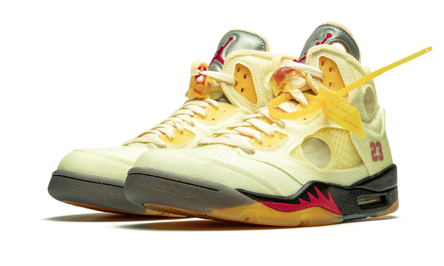 Road Ready slim fit Jordan 5 Retro X Off-White "Sail"