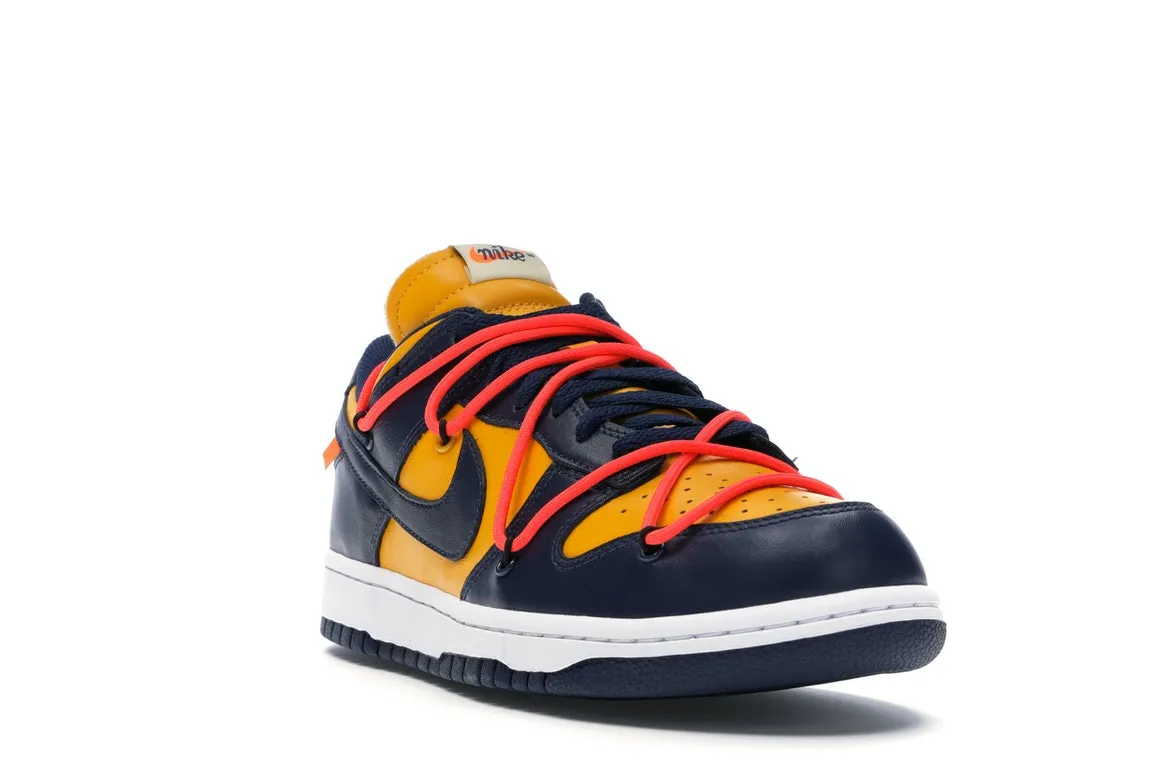 Nike Dunk Low Off-White University Gold Zip Closure Short Step