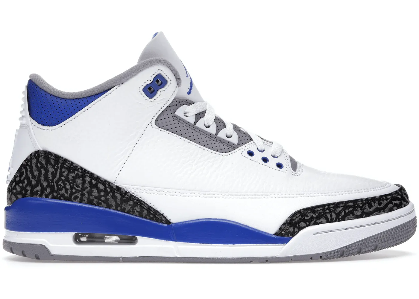 Wide Step Silver Glow Jordan 3 Retro Racer Blue