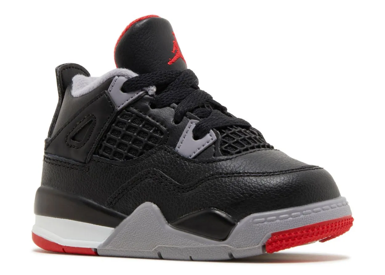 Air Jordan 4 Retro Bred Reimagined (TD) Stroll Shoes