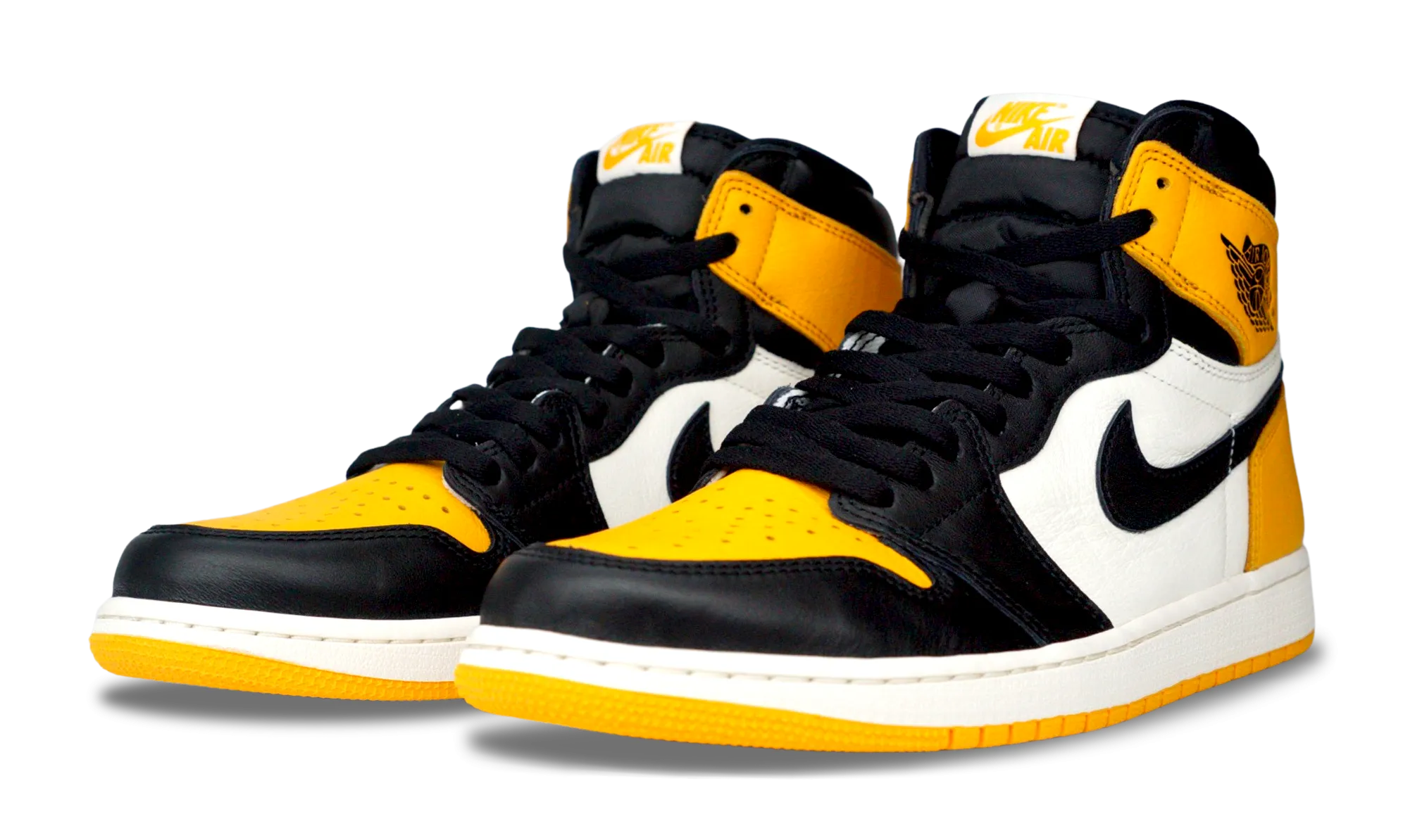 Lace Free Nike Jordan 1 Retro High OG Yellow Toe (555088-711) Men's Size 7-13