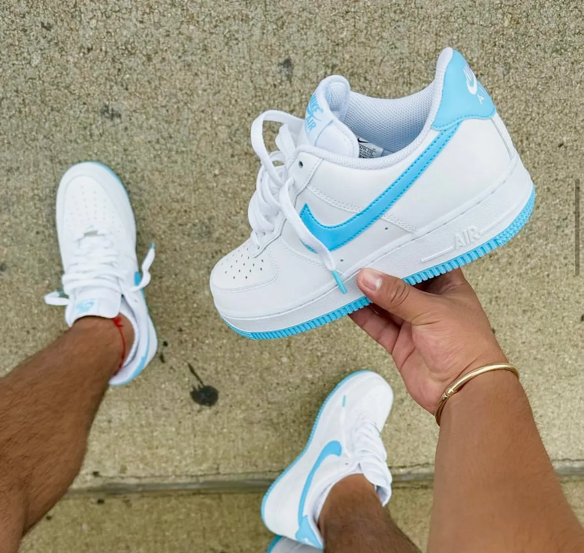 NIKE AIR FORCE 1 WHITE UNC BLUE Street Outfit