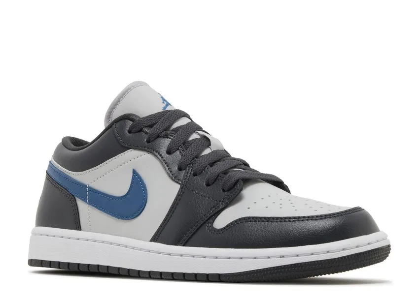 Comfy Walking Air Jordan 1 Low Anthracite Industrial Blue