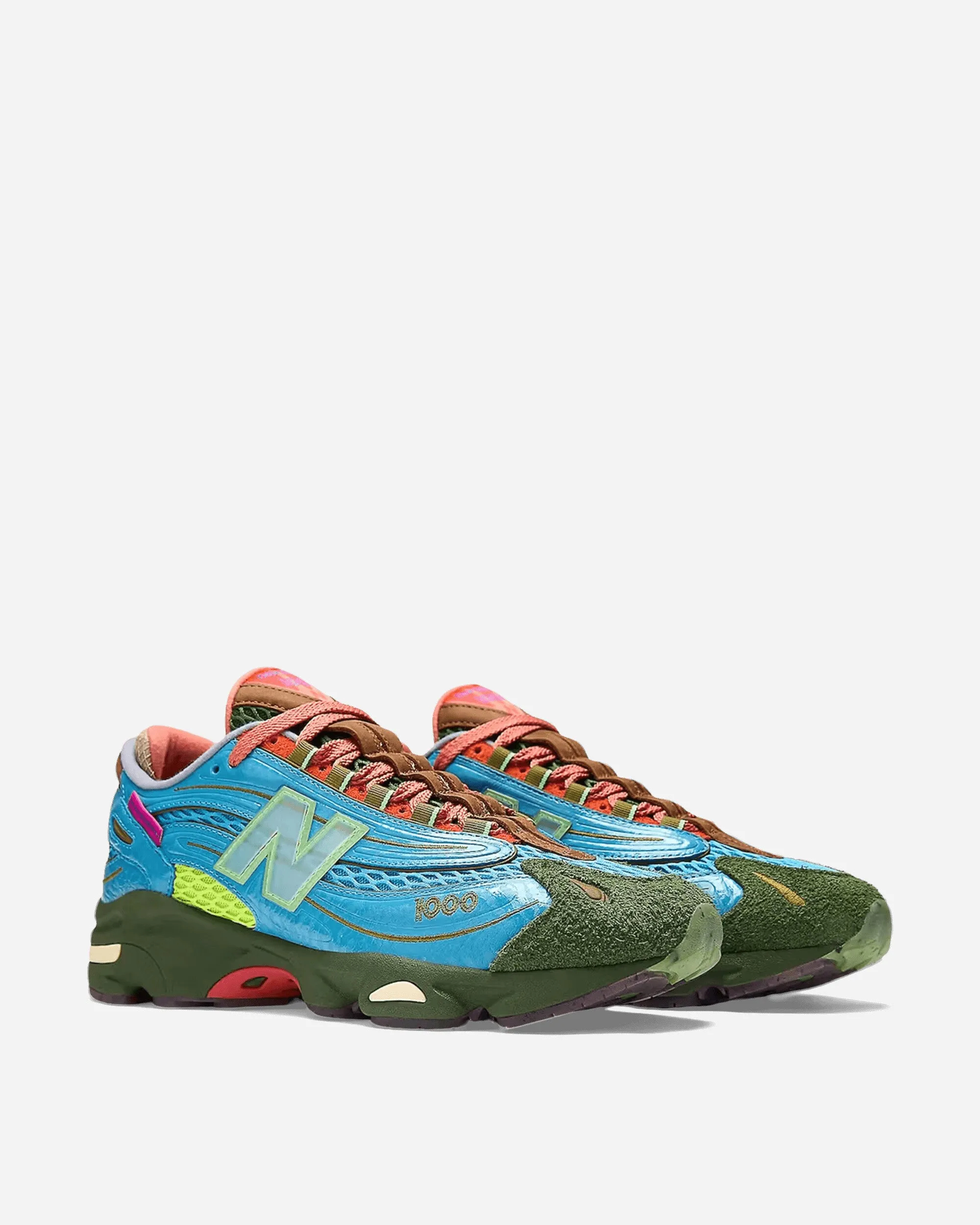 Pastel tone Salehe Bembury 1000 Sneakers Blue / Lime / Red