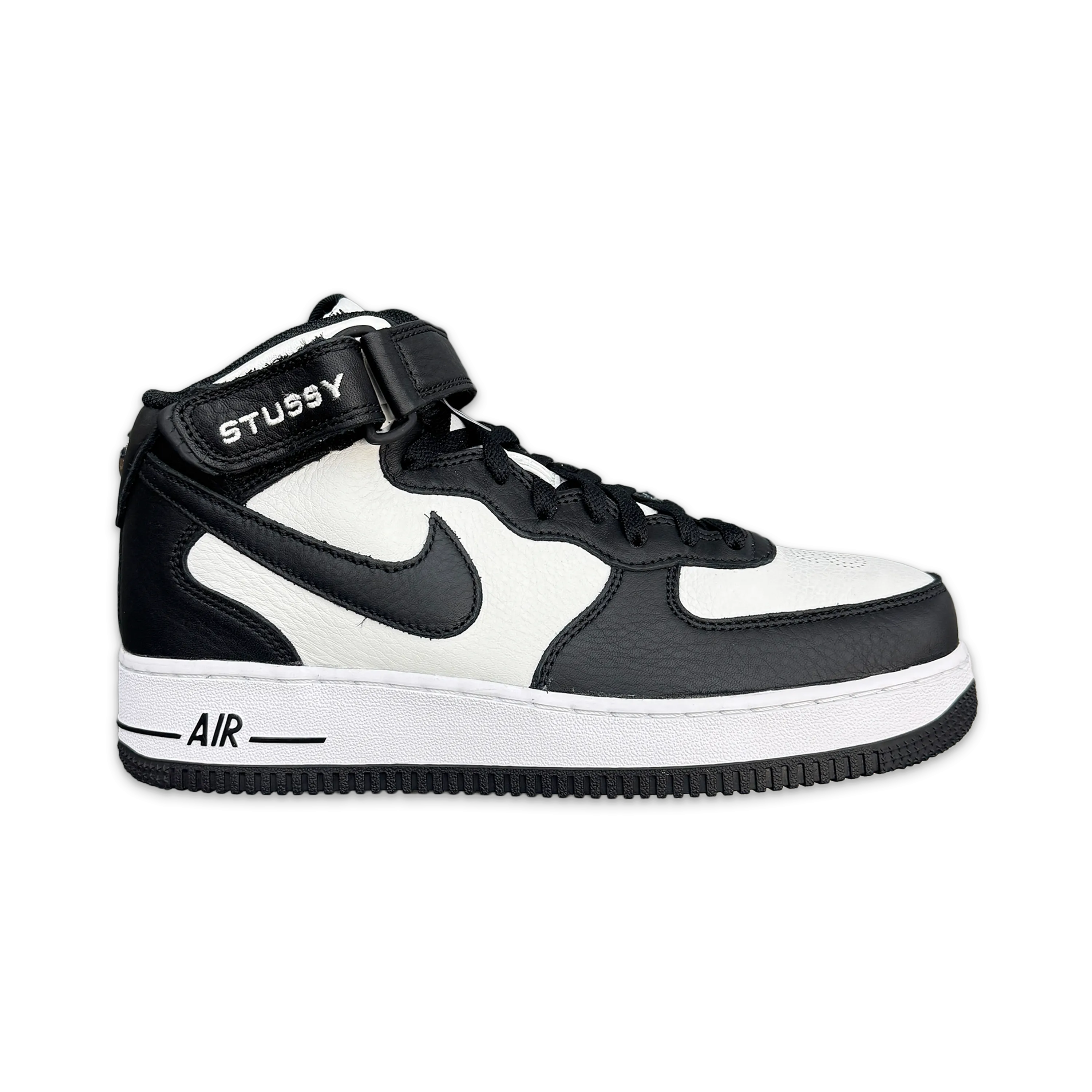 Air Force 1 Mid "Stussy Light Bone Black" Seamless Fit