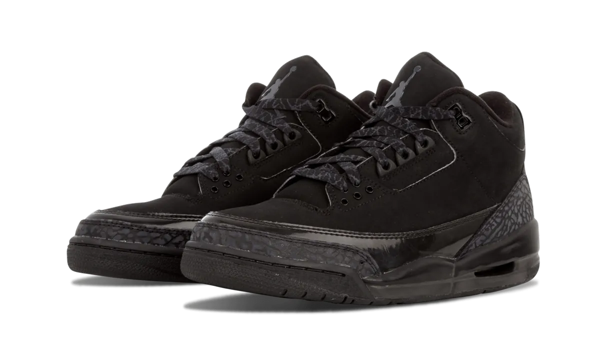 Air Jordan 3 Retro "Black Cat" Stylish Motion Walk Style