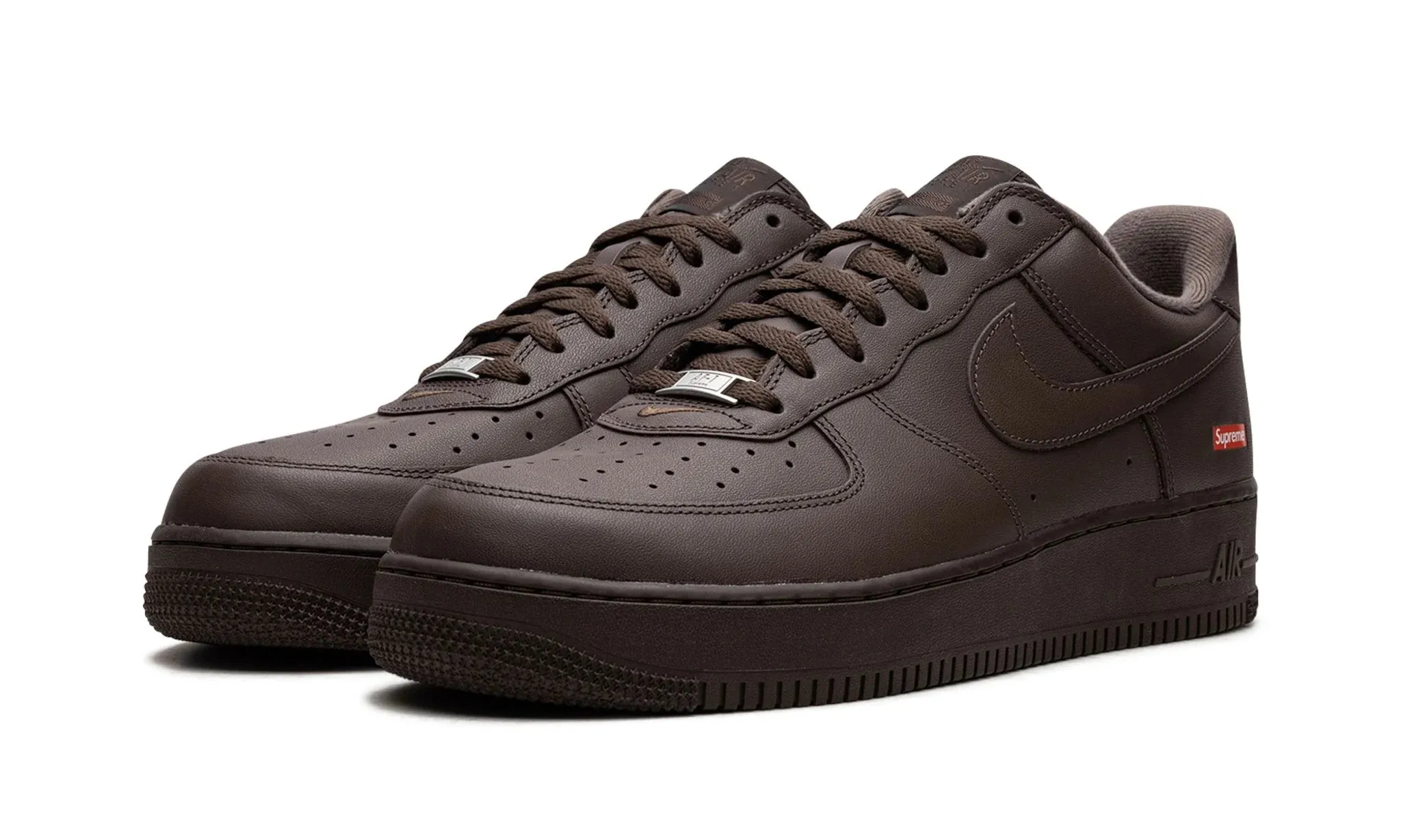 Nike X Supreme AF1 Low "Box Logo" Brown Sandals Drill Step
