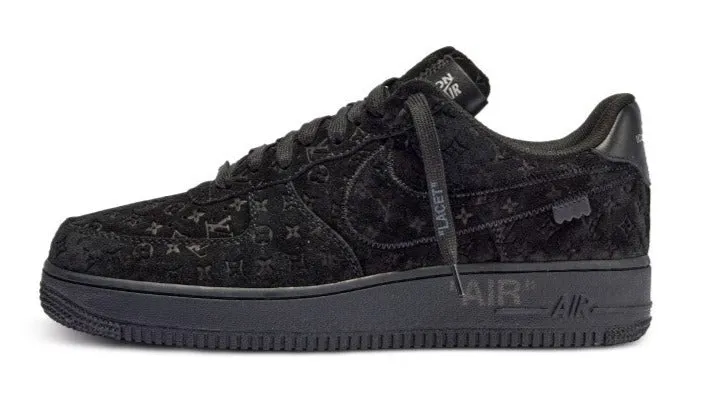 On Foot Flat Outsole Nike x Off-White x Louis Vuitton AF1 "Black"
