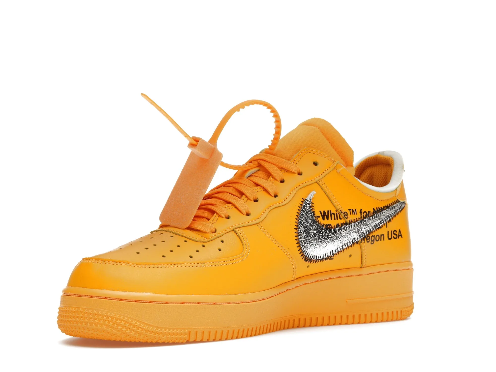 Nike Air Force 1 Low Off-White ICA University Gold Breathable   mesh Good elasticity