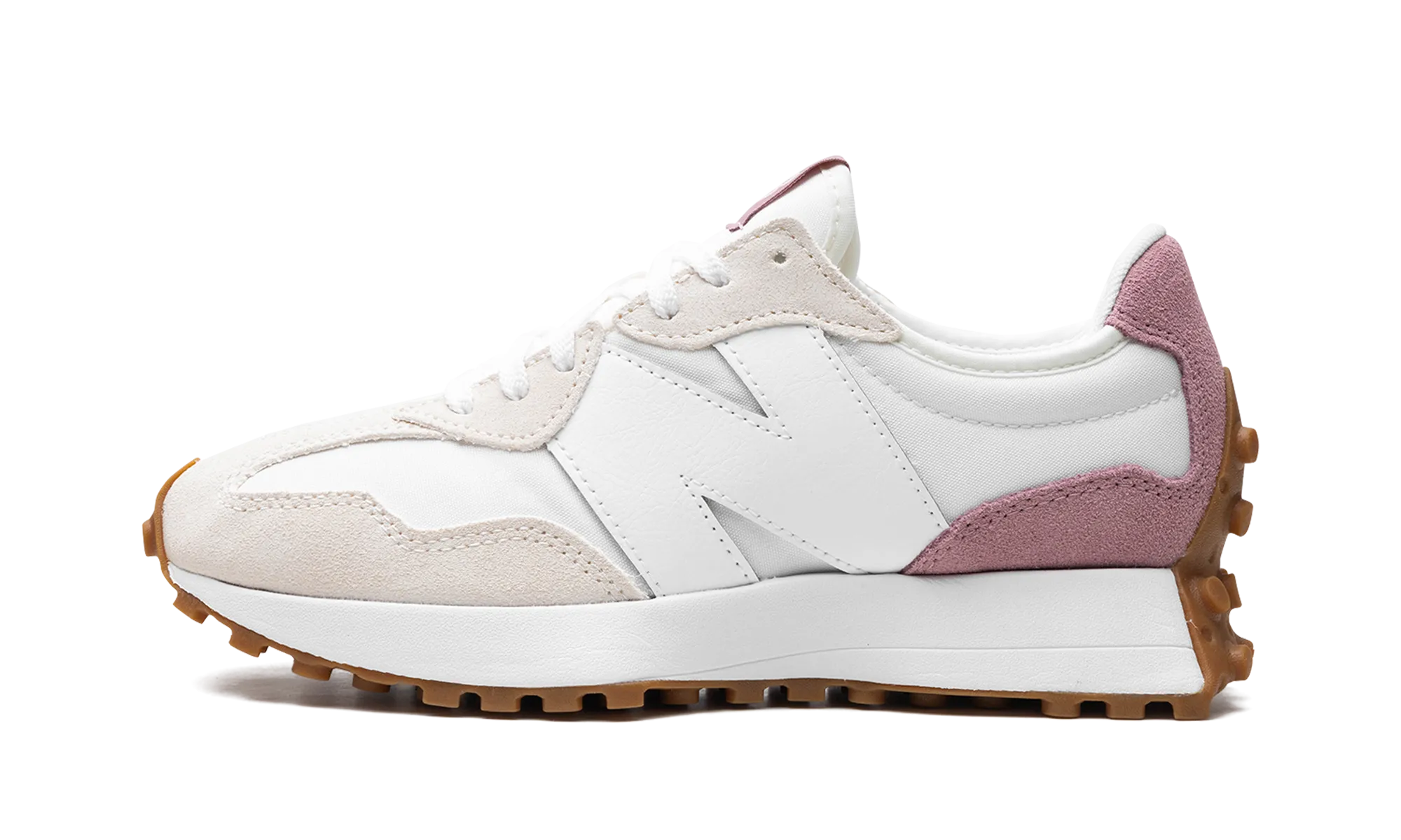 Wear Light Drawstring Lace 327 WMNS "White Pink"