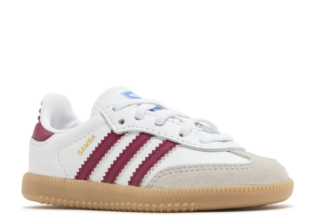 Adidas Samba OG Cloud White Collegiate Burgundy Gum (TD) Durable Base