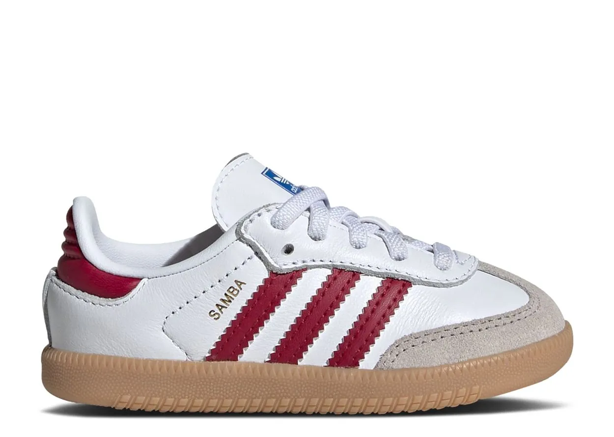 Adidas Samba OG Cloud White Collegiate Burgundy Gum (TD) Soft Detail Soft Landing