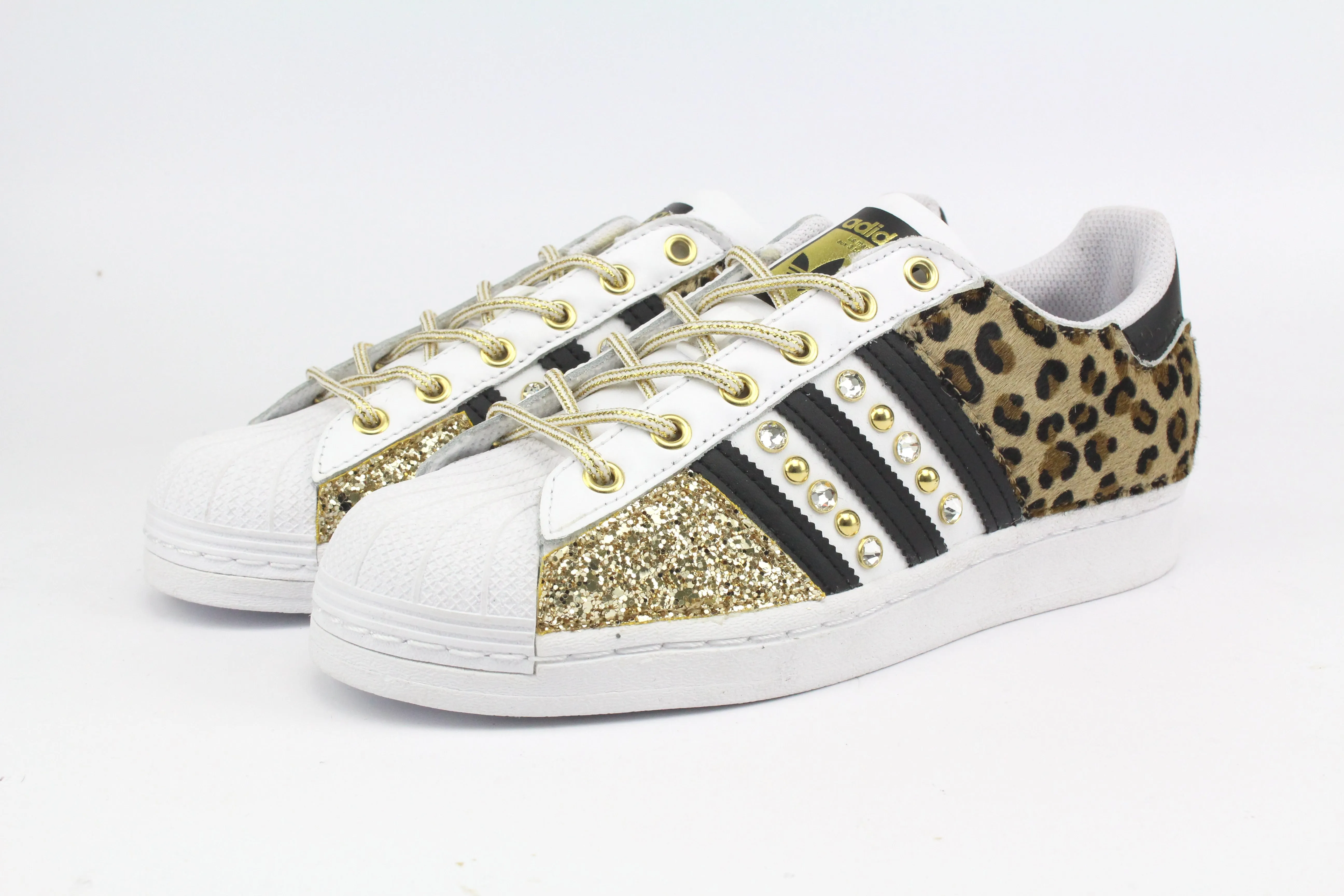 Adidas Superstar Maculate Glitter Gold Borchie & Strass Swing Step Fog Step