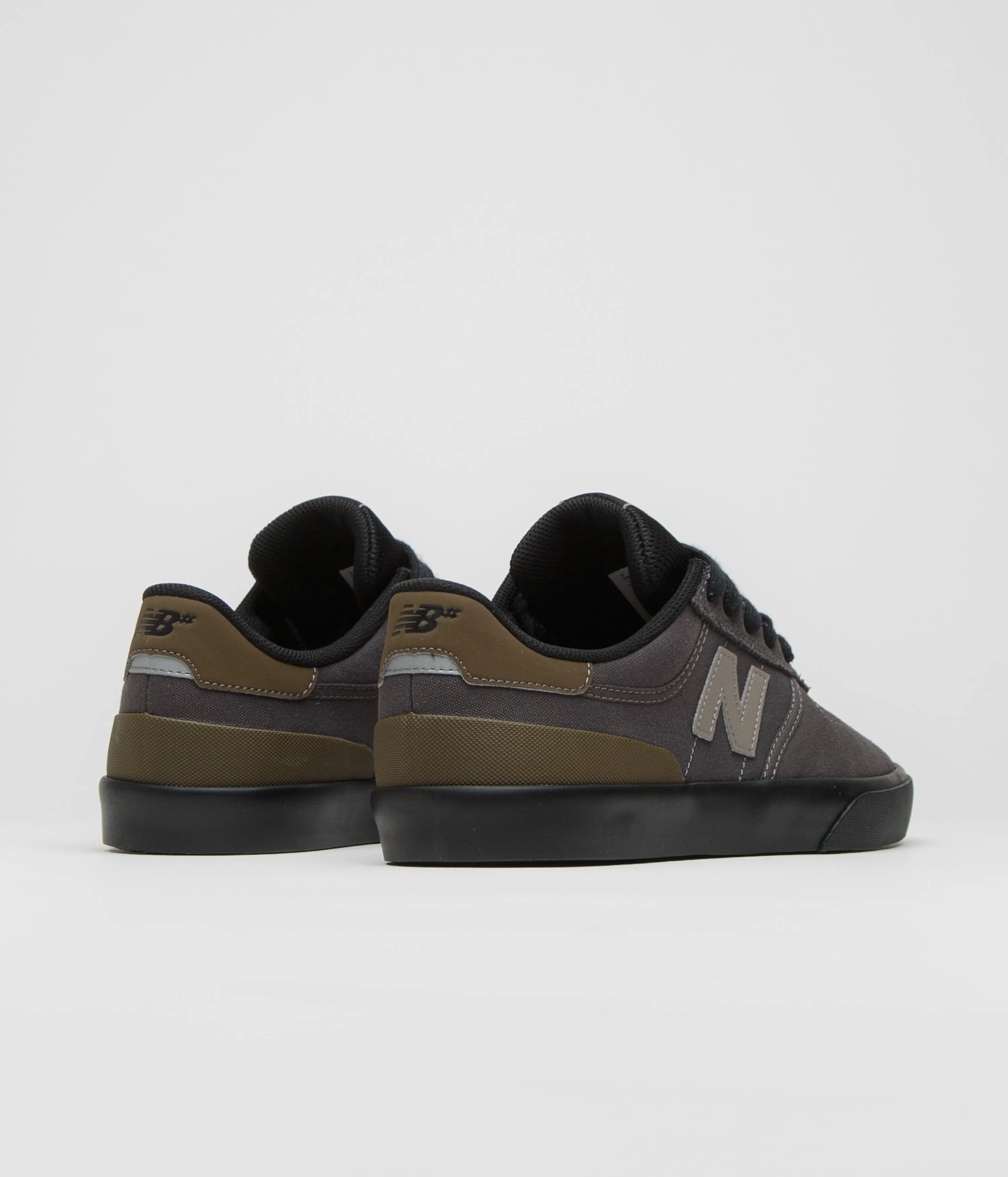 Leather-Upper New Balance Numeric 272 Shoes - Black Cement night walk Rubber Outsole