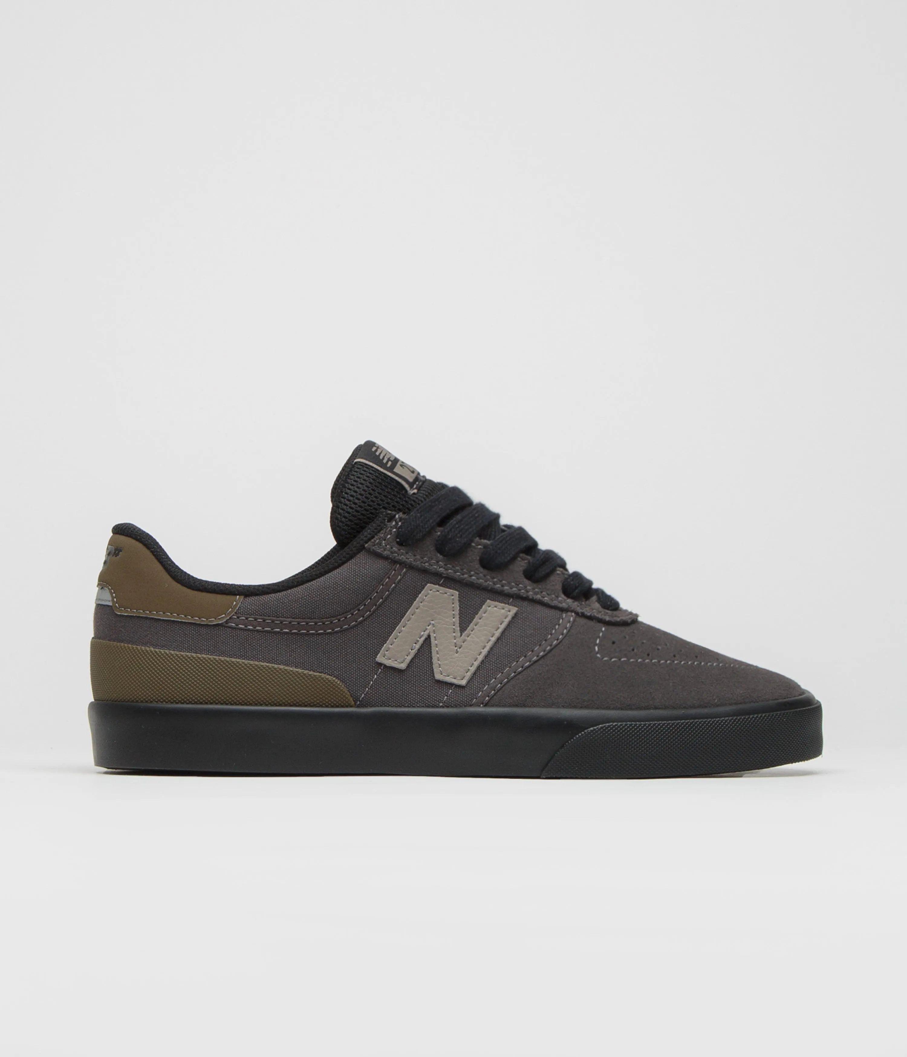 Leather-Upper New Balance Numeric 272 Shoes - Black Cement Comfort Midsole Flexible Fit