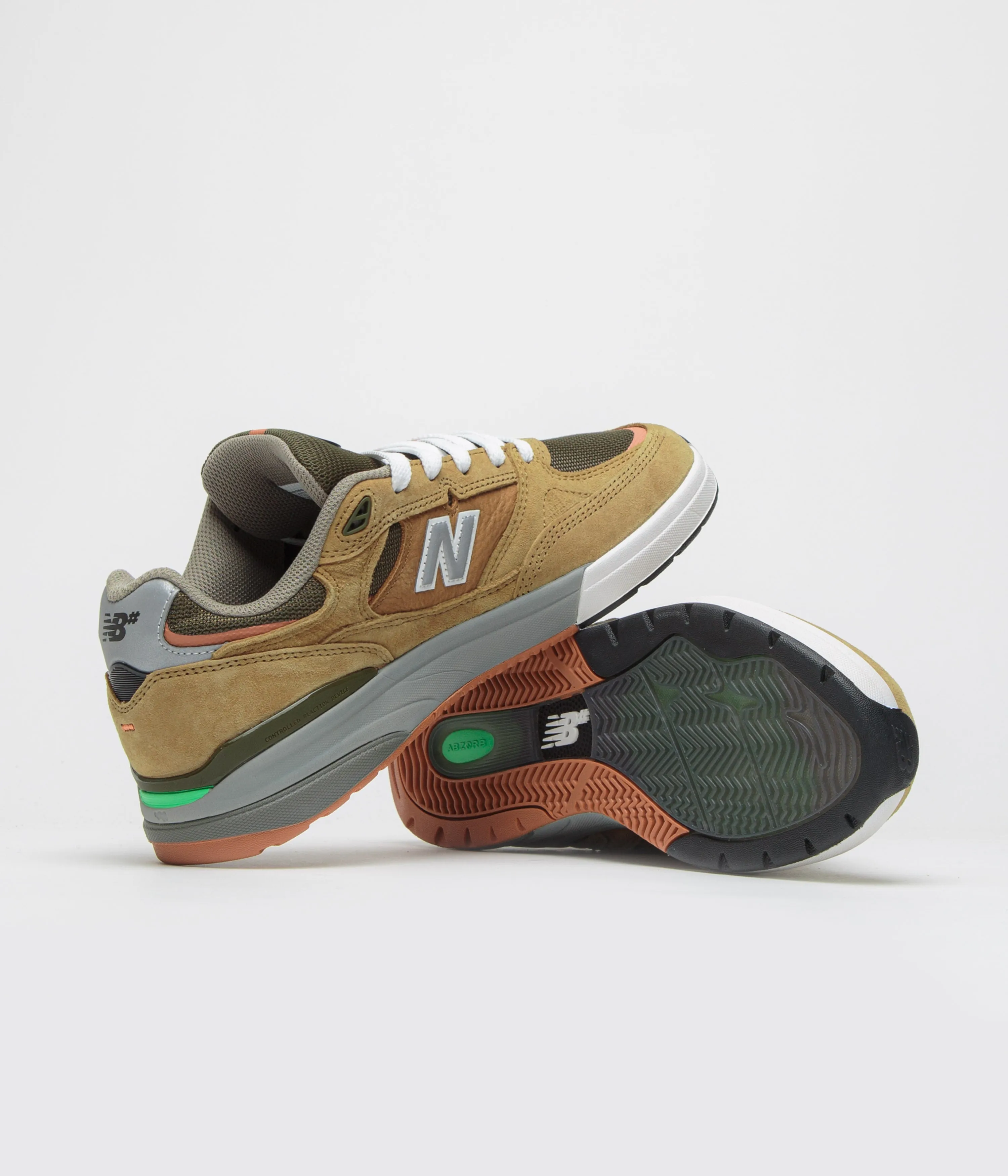 Molded Insole mesh construction New Balance Numeric 933 Andrew Reynolds Shoes - Camel Stretchable