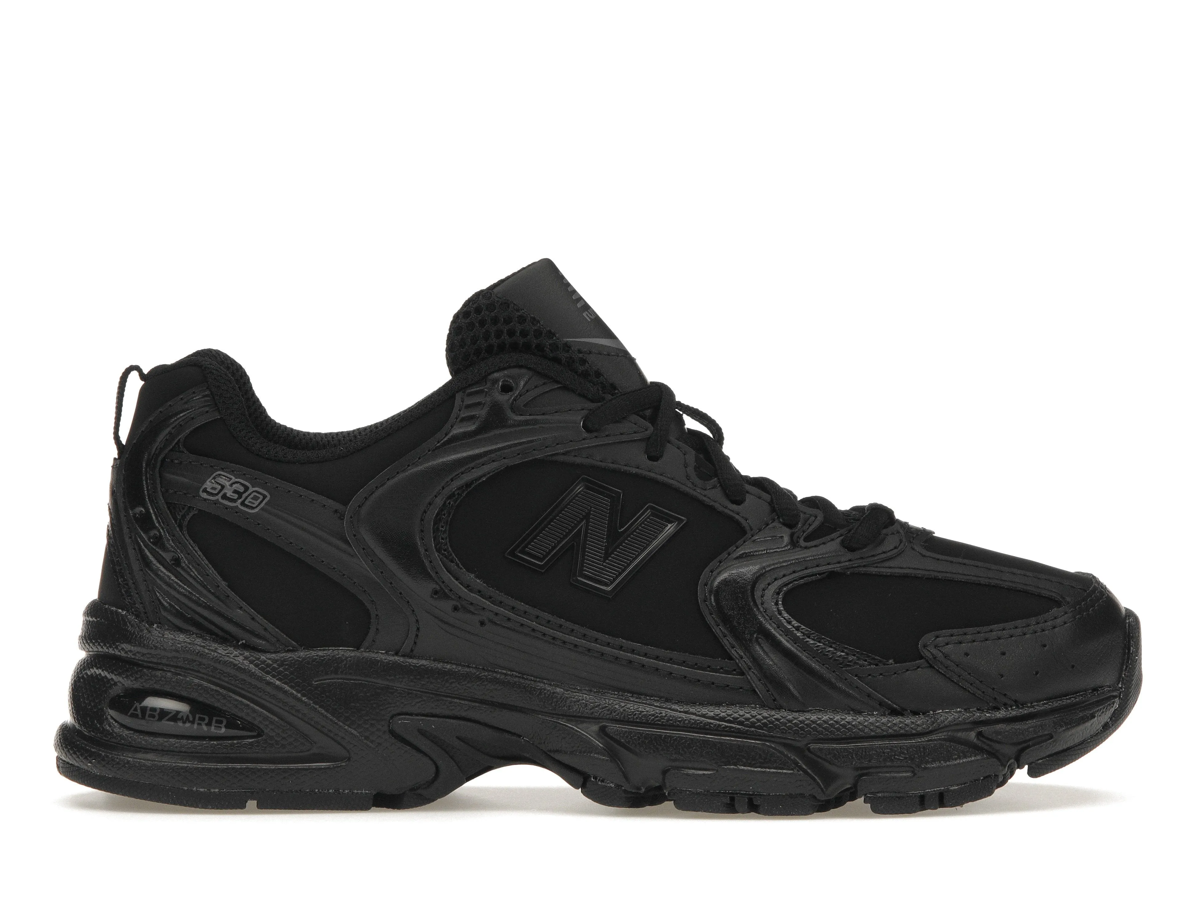 Story Glow Injury Safe New Balance 530 Triple Black Leather