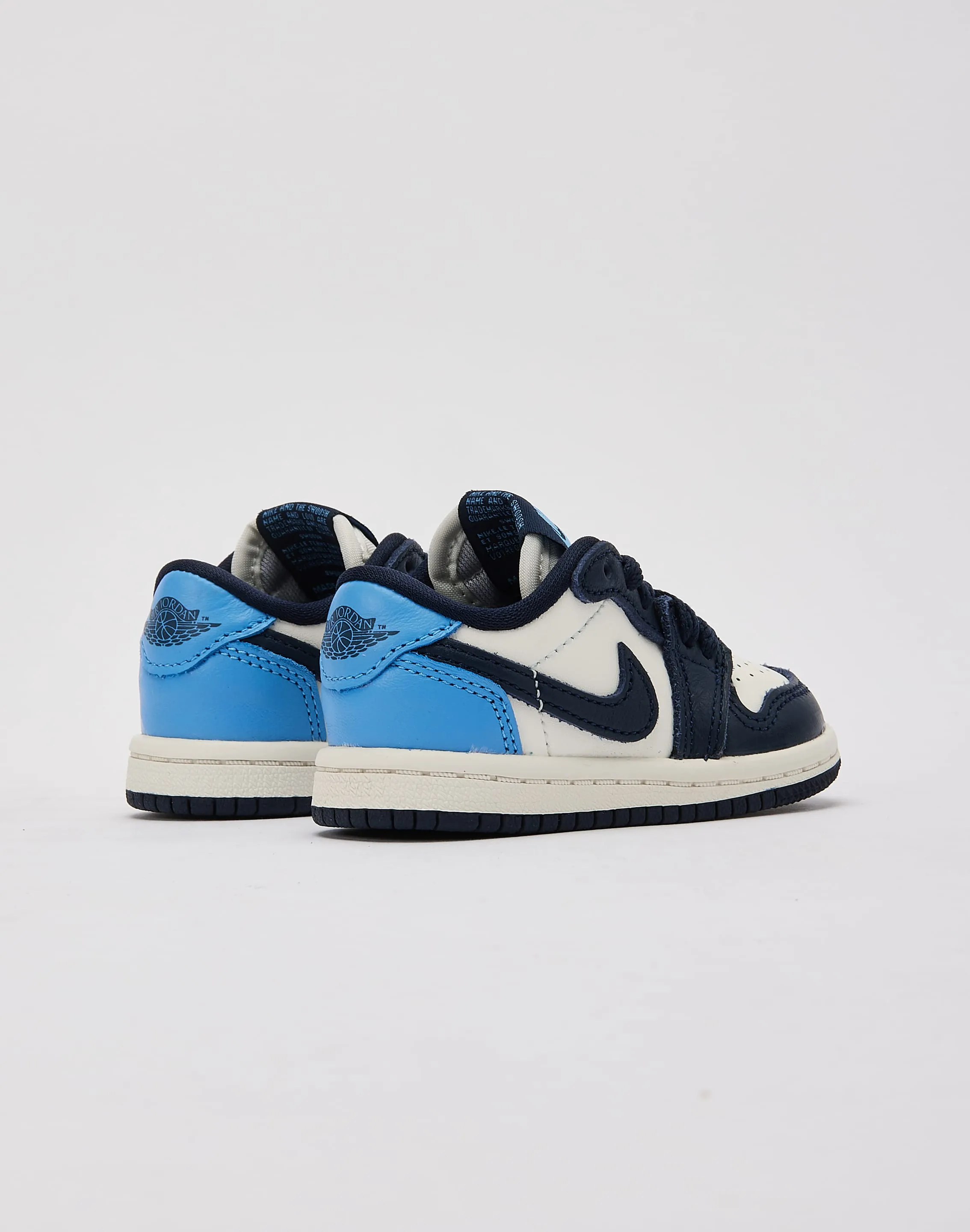 Clean White Fiber Mix Jordan Air Jordan 1 Retro Low OG 'Obsidian' Toddler