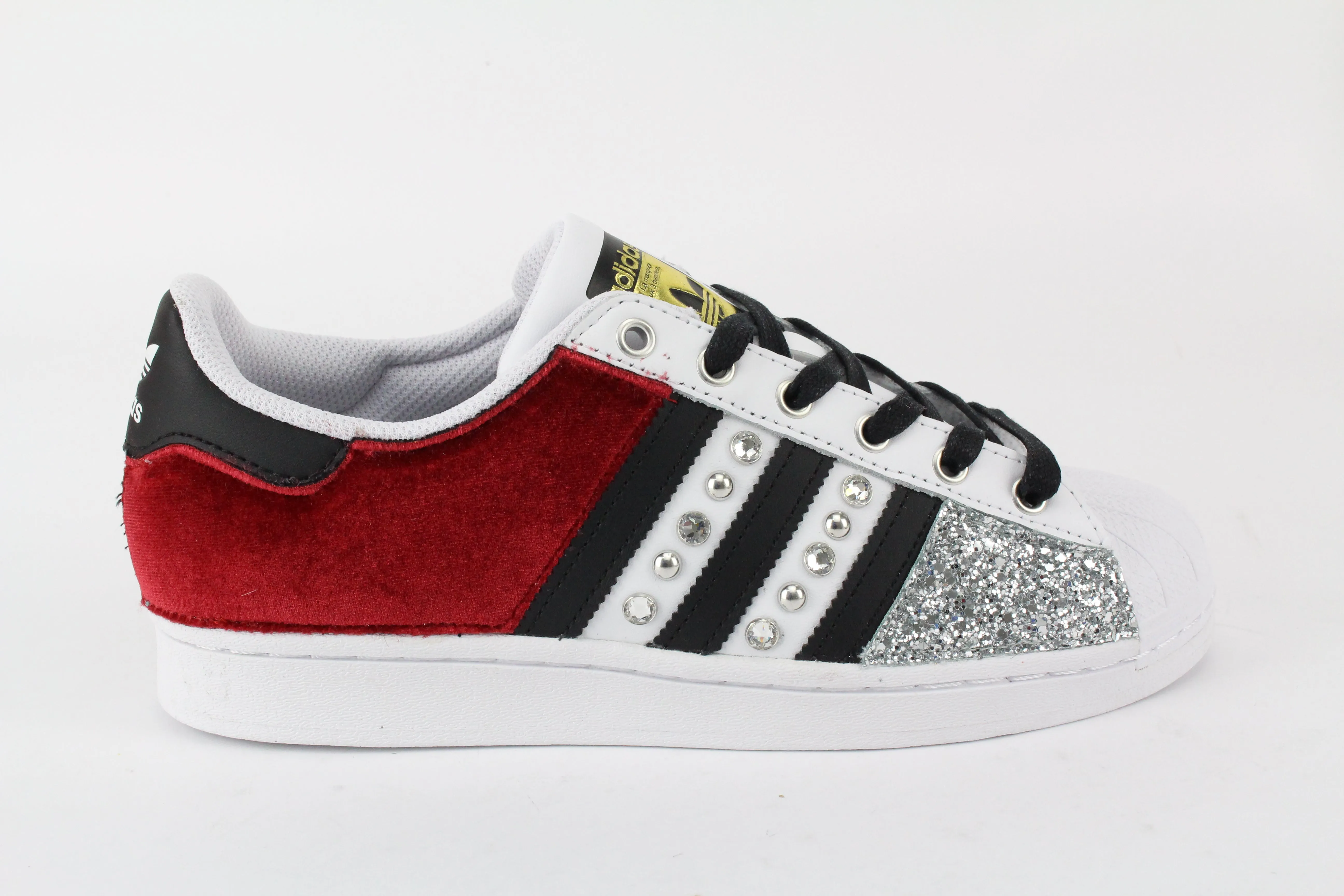 Outdoor Walk Adidas Superstar Velluto Rosso & Argento