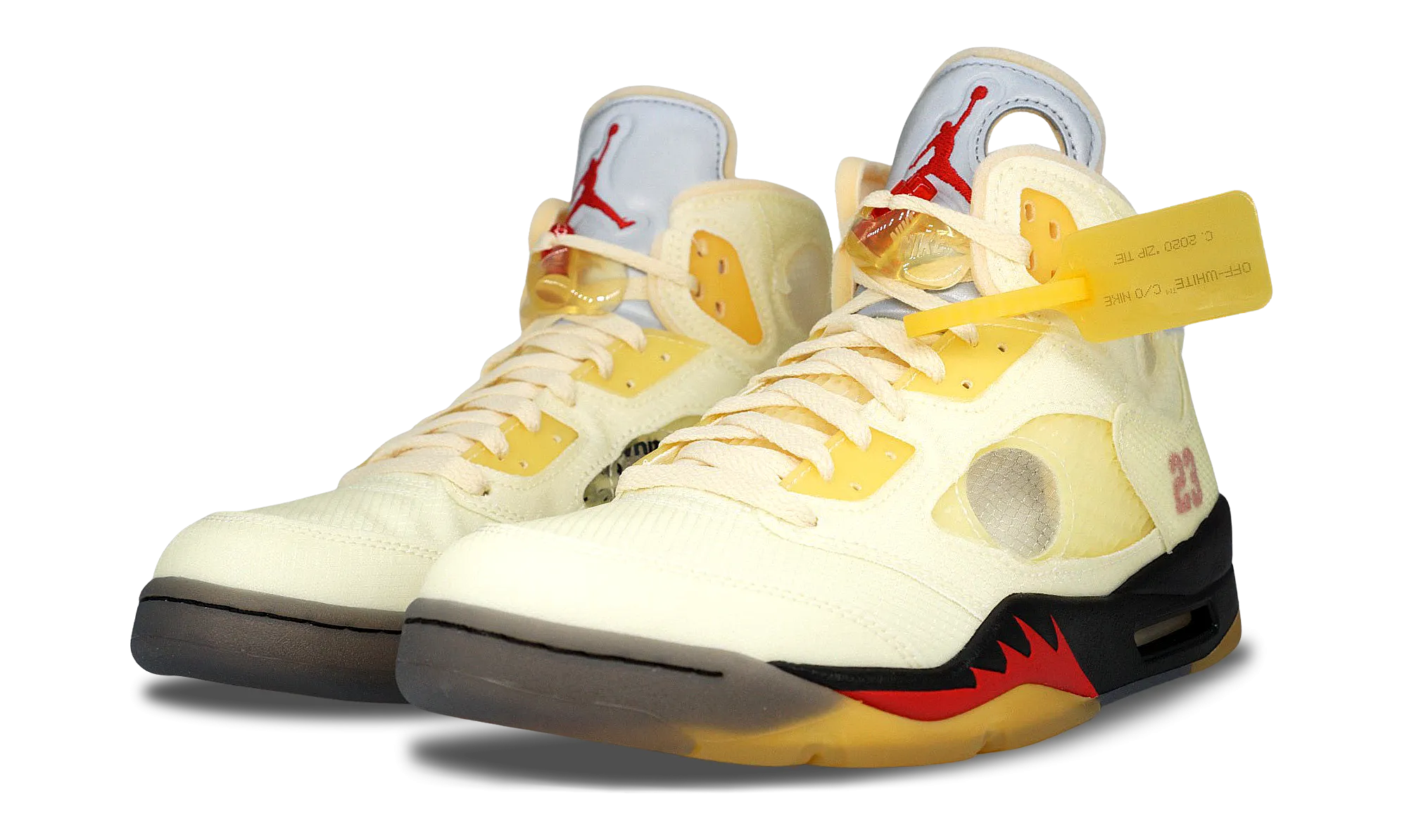 Nike Jordan 5 Retro SP x OFF-WHITE Sail 2020 (DH8565-100) Men's Size 7-12 Good Traction Open Space