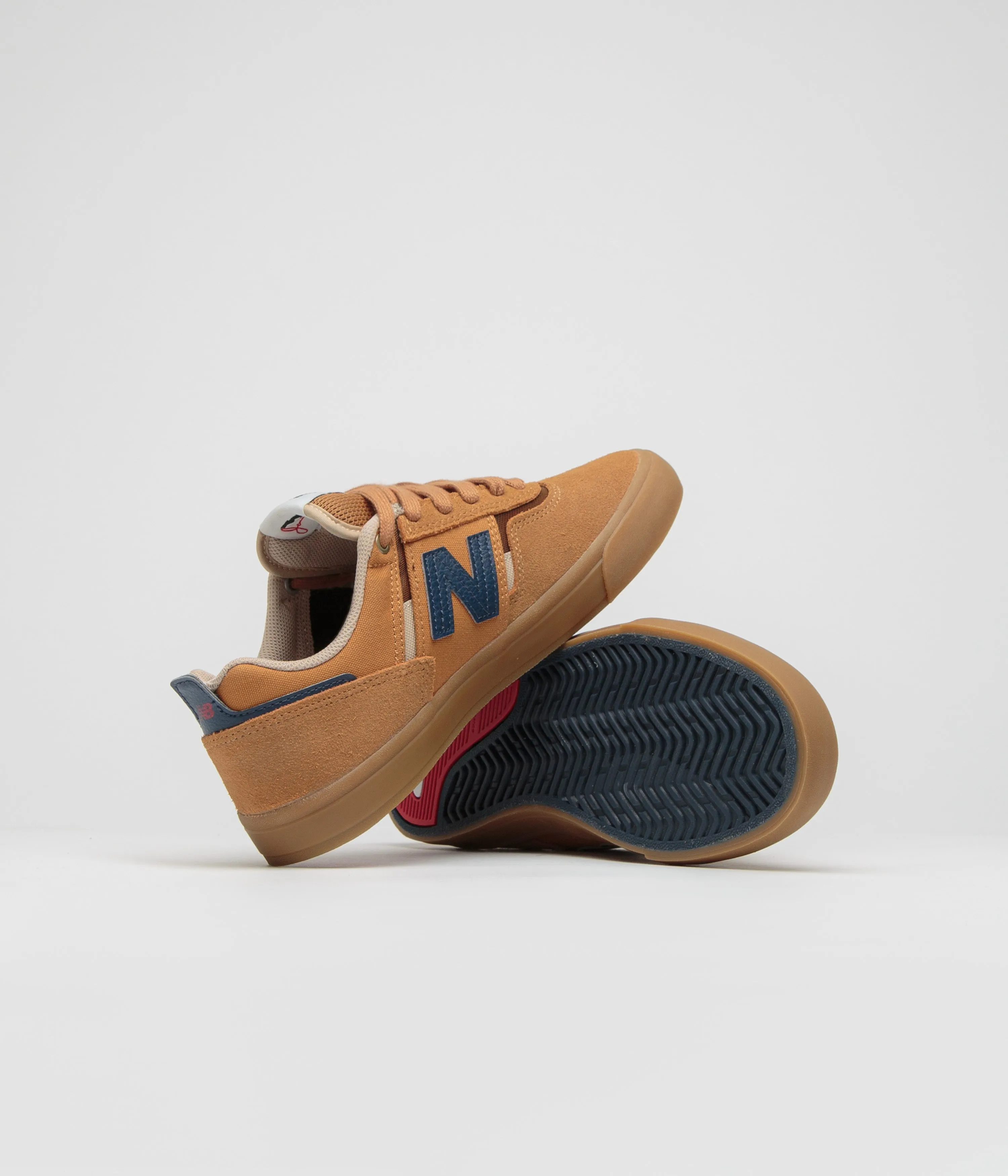 Velvet-Finish New Balance Numeric 306 Jamie Foy Shoes - Baked Clay Wide fit Camera Look