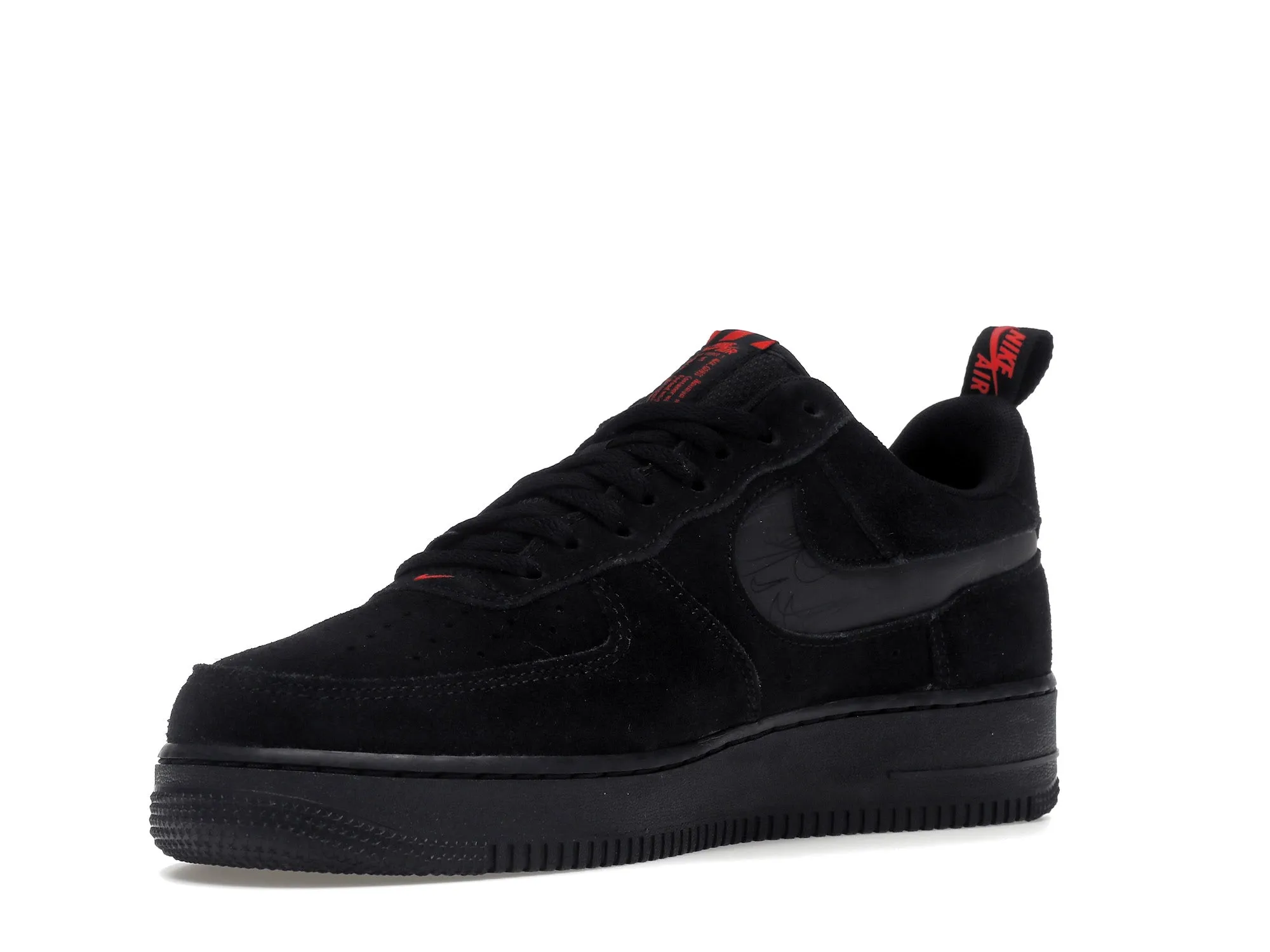 Nike Air Force 1 Low Multi-Swoosh Black Crimson Water Safe