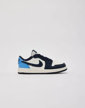 Jordan Air Jordan 1 Retro Low OG 'Obsidian' Pre-School Buckle Fit Bright Neon