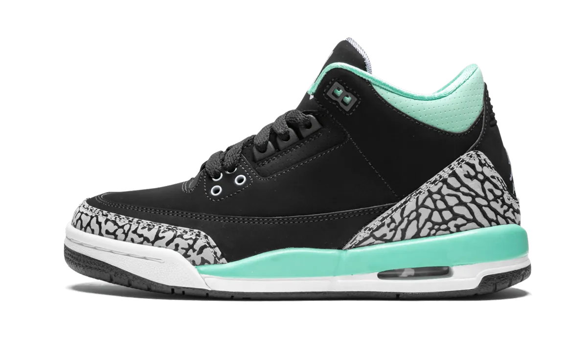 Smooth Sole Daily Movement Air Jordan 3 Retro GS "Black Mint"
