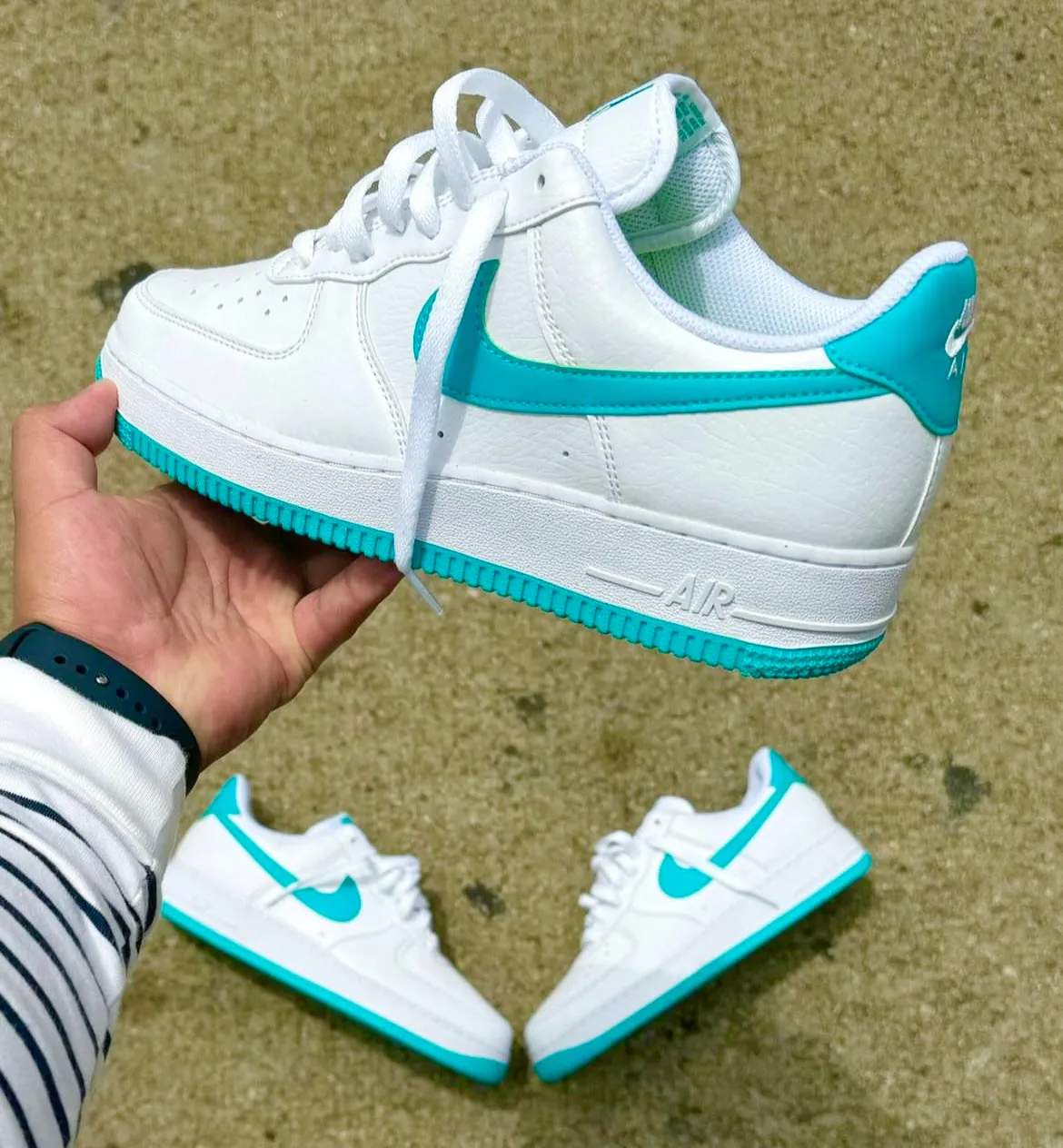Effortless Walk Spring Ready NIKE AIR FORCE 1 WHITE TEAL