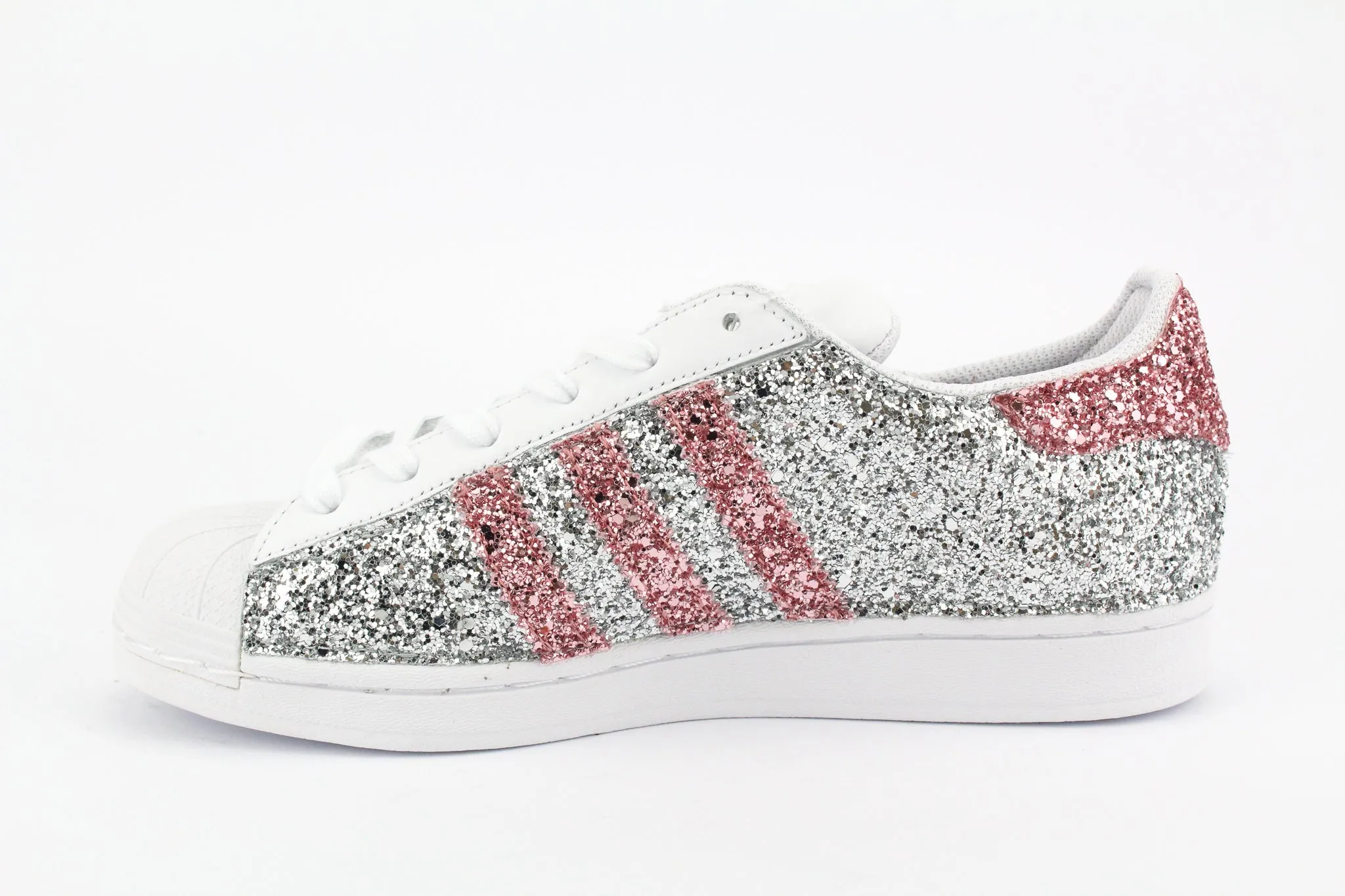 Adidas Superstar Total Silver & Pink Glitter orthopedic