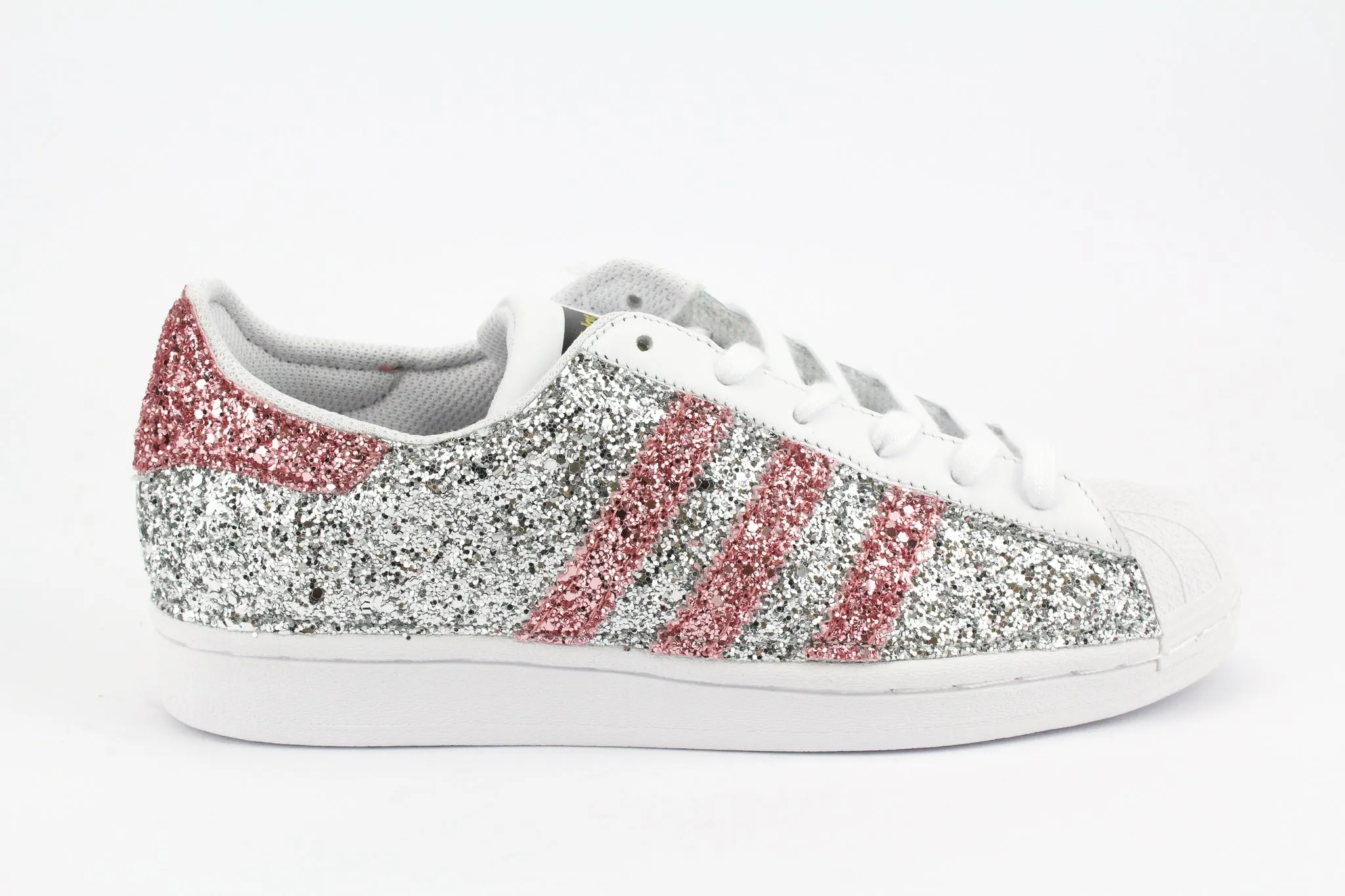 Roll Step Adidas Superstar Total Silver & Pink Glitter